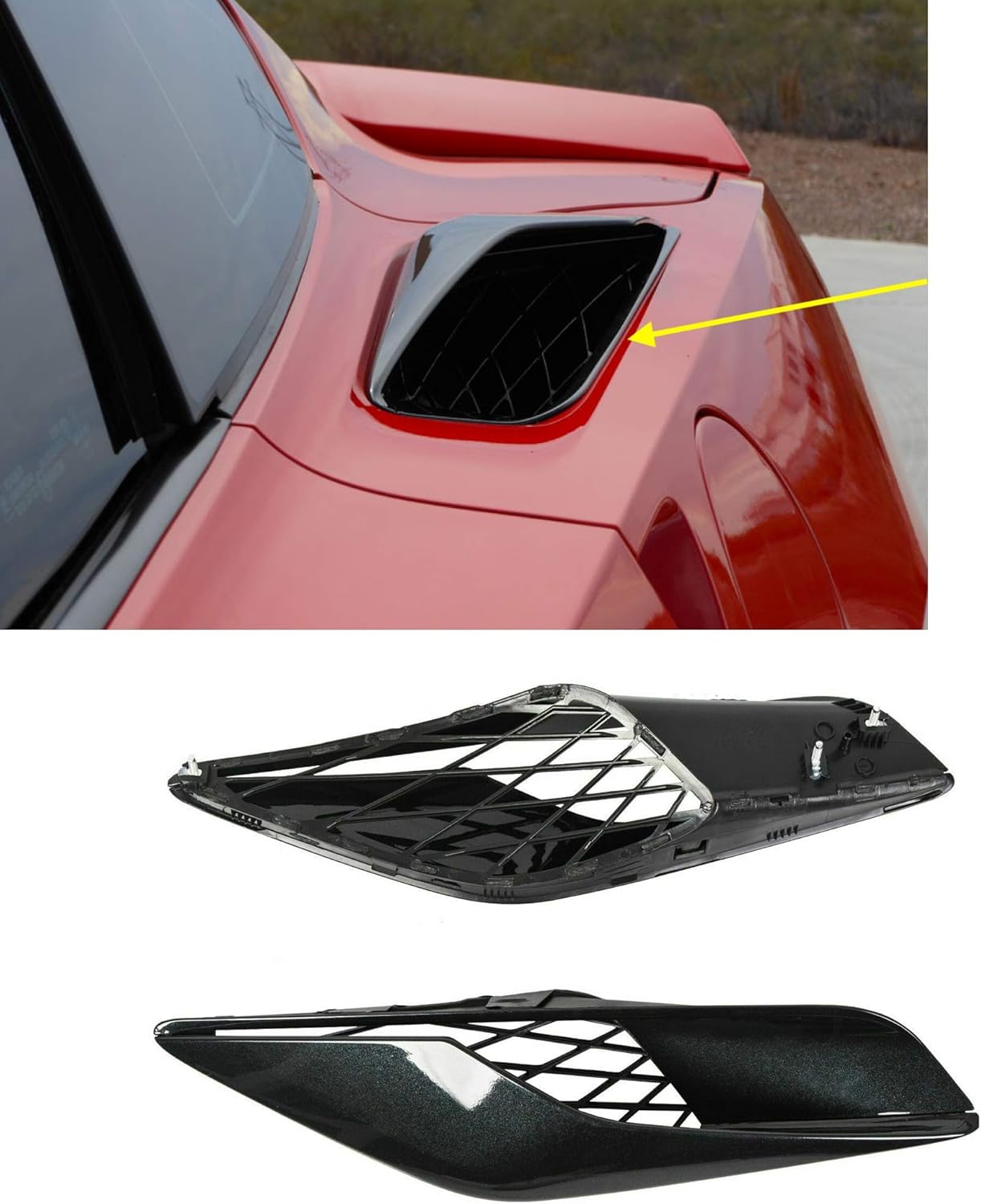 Generic Rear Upper Quarter Panel Scoop Z07 Style Vents for 2015 2016 2017 2018 2019 Corvette C7