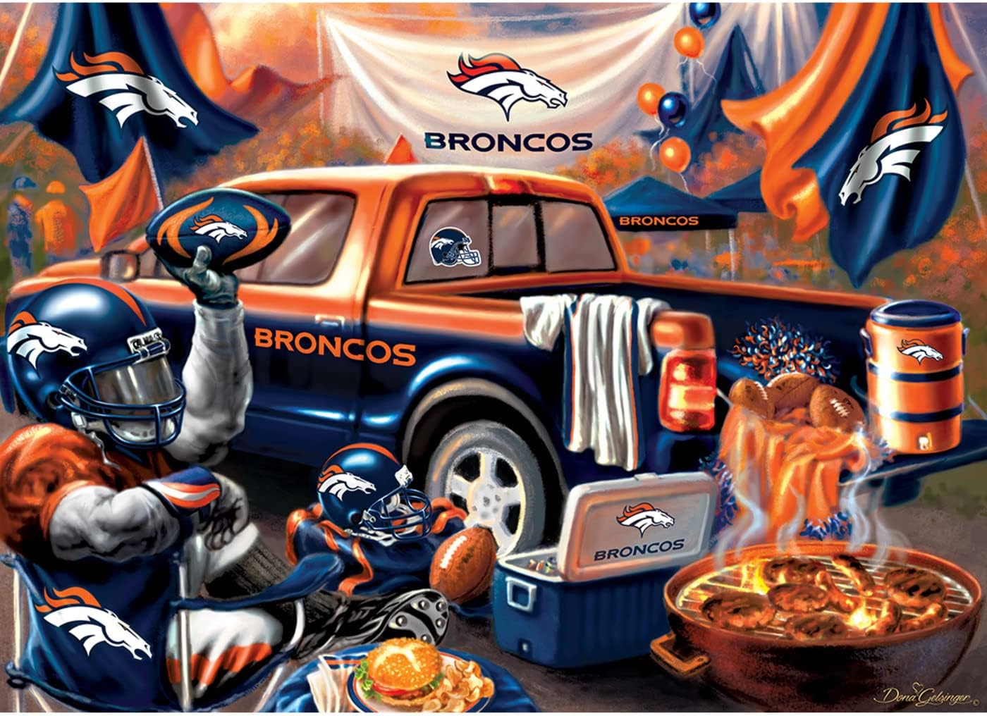 MasterPieces - 1000 Piece Jigsaw Puzzle, NFL Denver Broncos, Fun for Adults and Family, Non-Glare Finish, 19.25"x26.75"