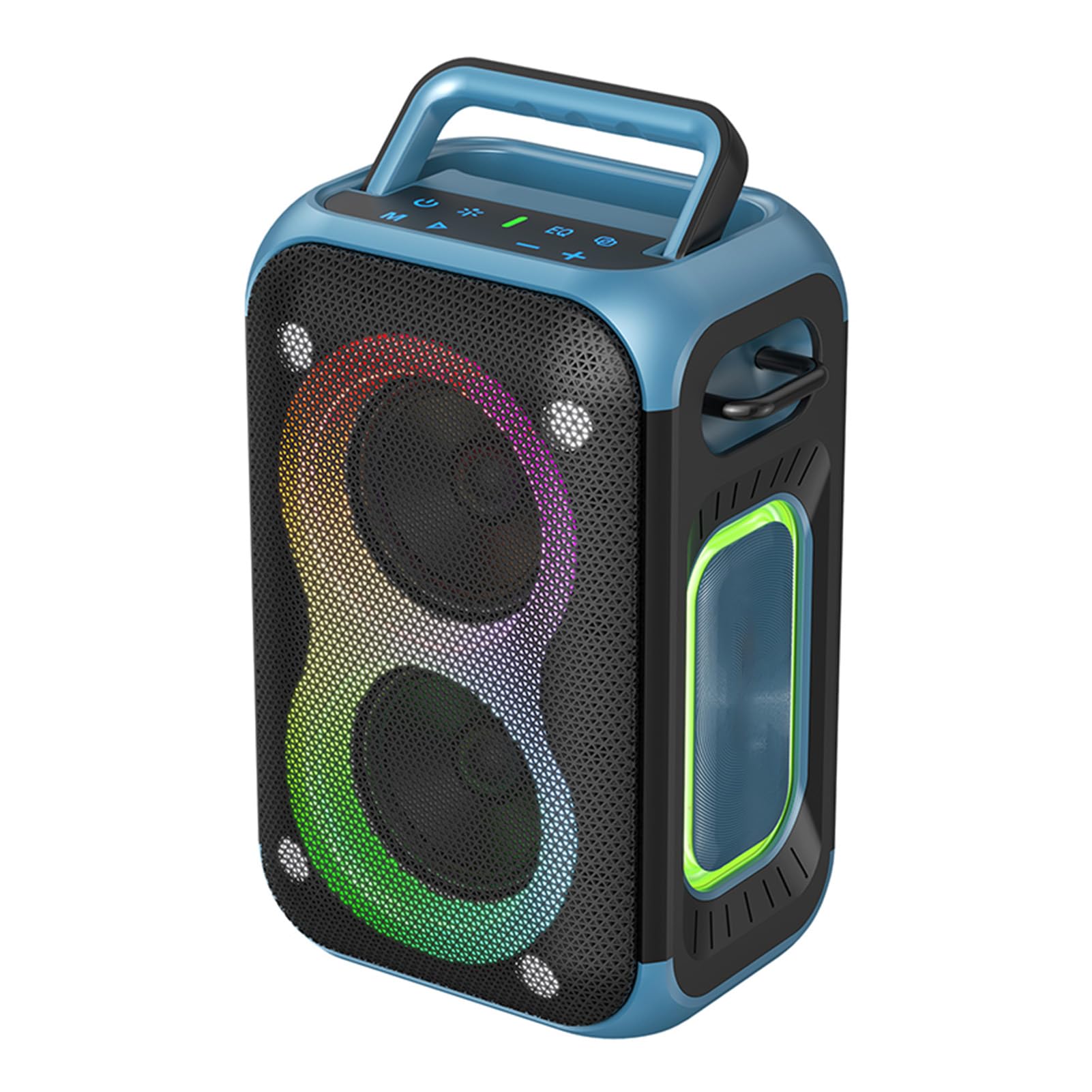 Ausla Altoparlante Portatile Altoparlante Wireless 60 W BT 5.4 con Luci RGB 8000 MAh Tipo C Portata 10 M ABS Costruito per Feste in Casa Viaggi all'aperto Film di Gioco (BLUE)