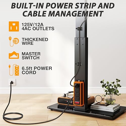 Miniatura 13 de TAVR - Base universal para TV de piso para televisores de 32 a 70 pulgadas de hasta 110 libras con soporte giratorio de altura ajustable, base de