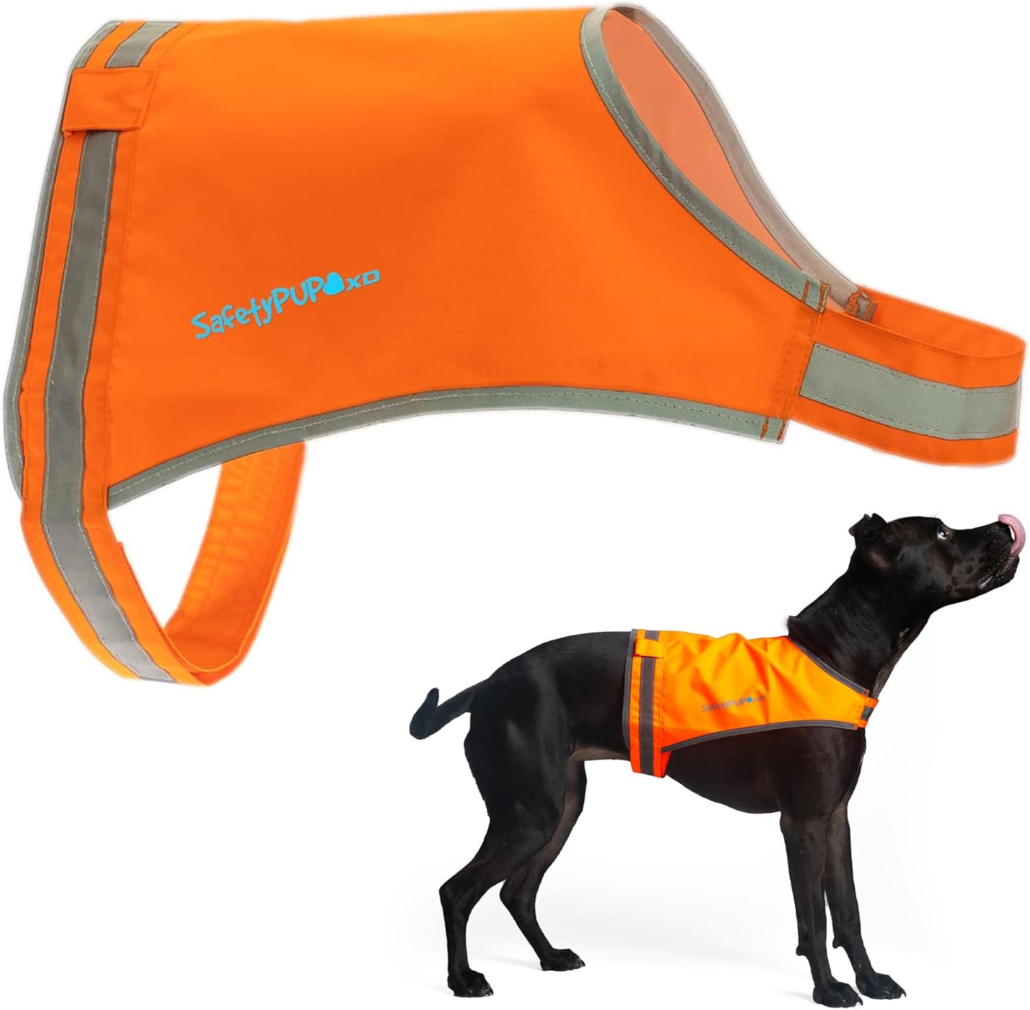 High-Visibility Blaze Orange Dog Vest – Reflective Jacket for Safety High-Visibility Blaze Orange Dog Vest – Reflective Jacket for Safety