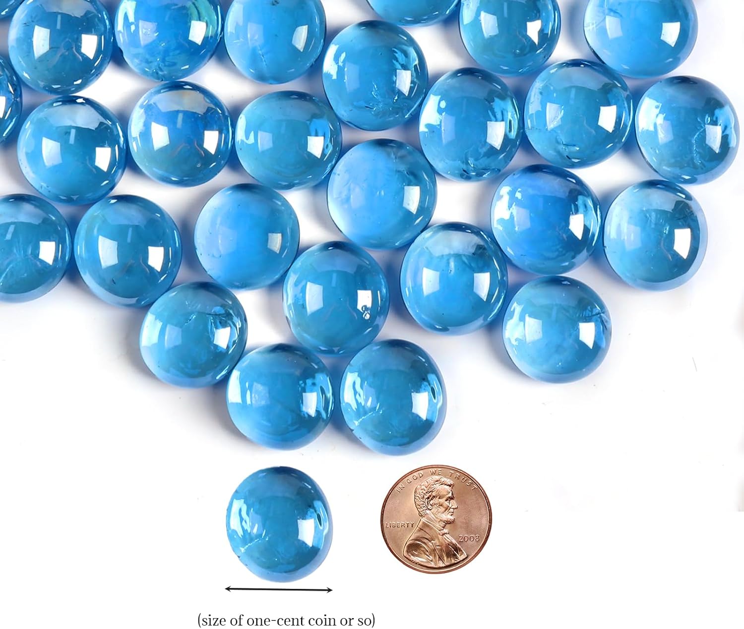 10 lb Light Blue Glass Beads for Vases, 1000 Pcs Glass Pebbles, Flat Marbles Stones for Vase, Aquarium, Candle, Crafts, Centerpieces and Wedding Decoration