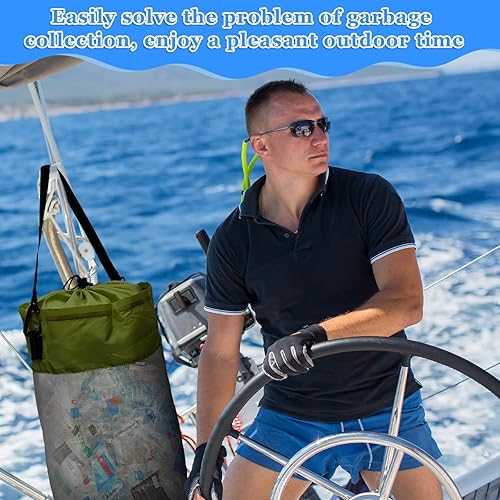 Miniatura 2 de Paquete de 2 bolsas de basura portátiles para barcos, bolsas de basura de malla, botes, bote de basura para barco, kayak, cámper, pesca, cabina,
