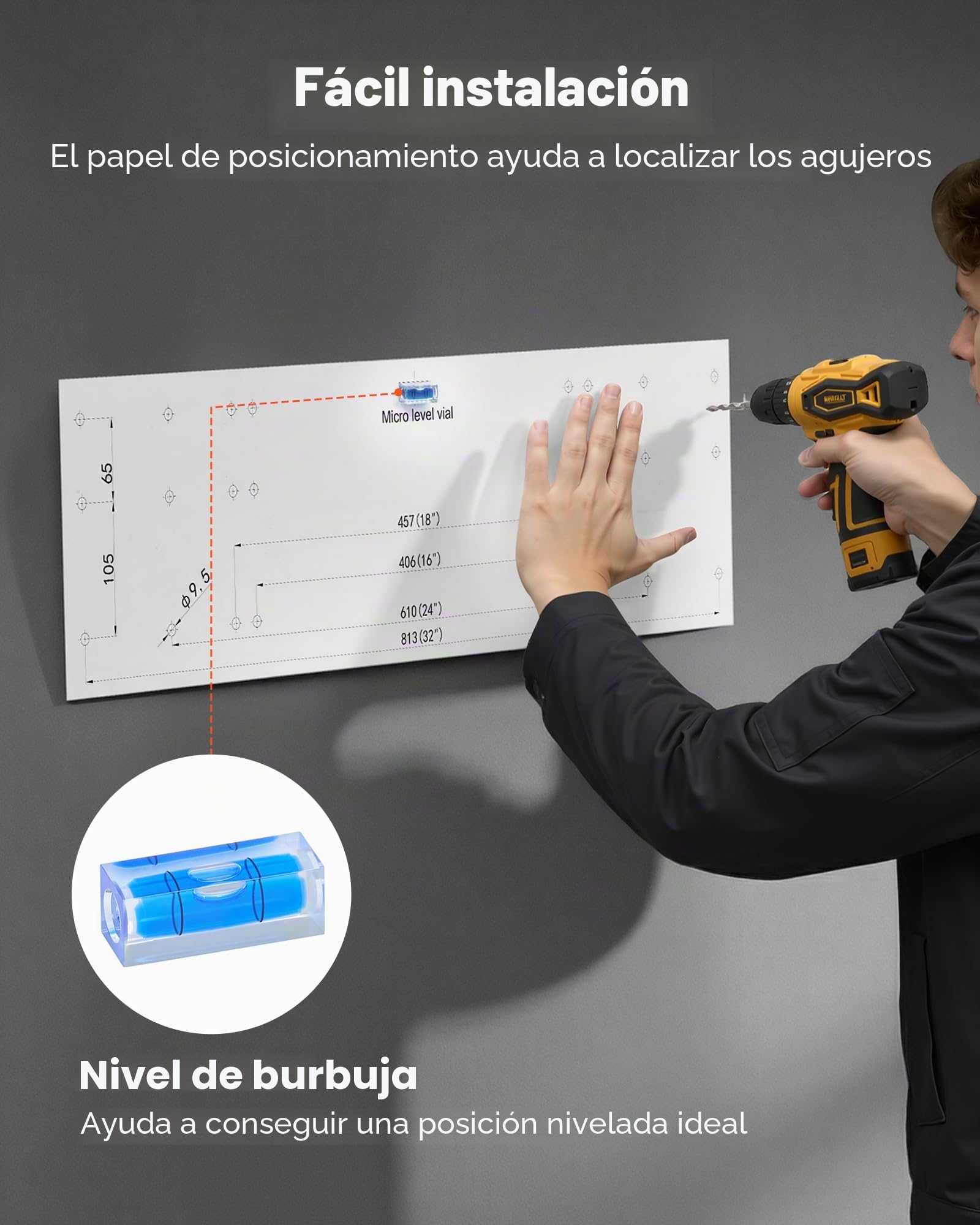 VEVOR Estantería de Pared de Acero Resistente 500x1219mm, Carga 254kg en Total 127kg por Estante, Distancia Ajustable, Juego de 2 Estanterías Flotantes con Ganchos para Lavandería Garaje Taller Cocina
