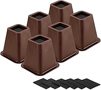 Vista 7 de Paquete de 12 elevadores de muebles de 1 pulgada, elevadores de cama ajustables resistentes para mesa, escritorio, sofá, gabinete, marco de cama