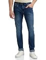 Peter England Men's Premium Skinny Fit Stretchable Mid Rise Jeans Navy, 34