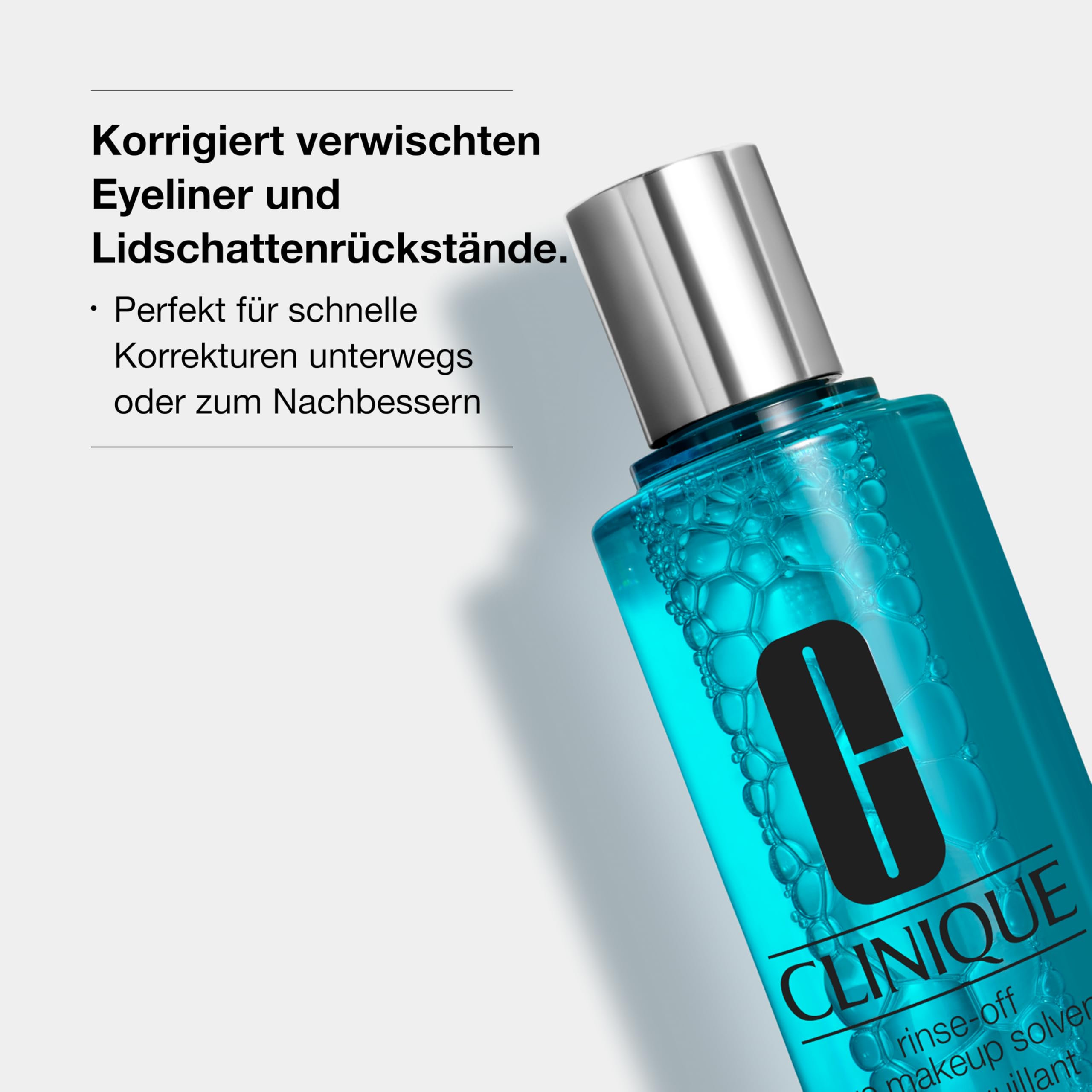 Clinique Rinse-Off Eye Makeup Solvent | Sanfter Augen-Make-up-Entferner für wasserfestes Augen-Make-up | Sicher für sensible Haut, 125 ml
