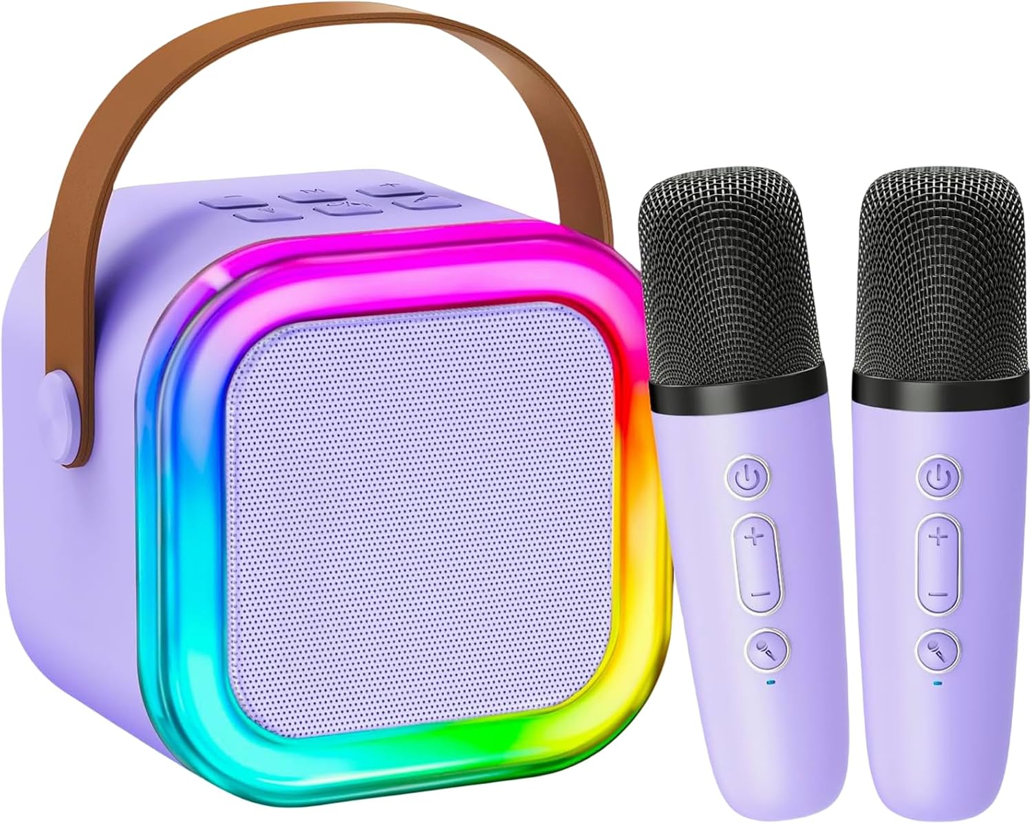 Mini Kids Karaoke Machine with 2 Wireless Microphones, Portable Bluetooth Speaker Karaoke Machine Toys Gifts for Kids Boys Girls Ages 3 4 5 6 7 8 9 10 11 12+ Years Old Toddler Teens Adult Family Party