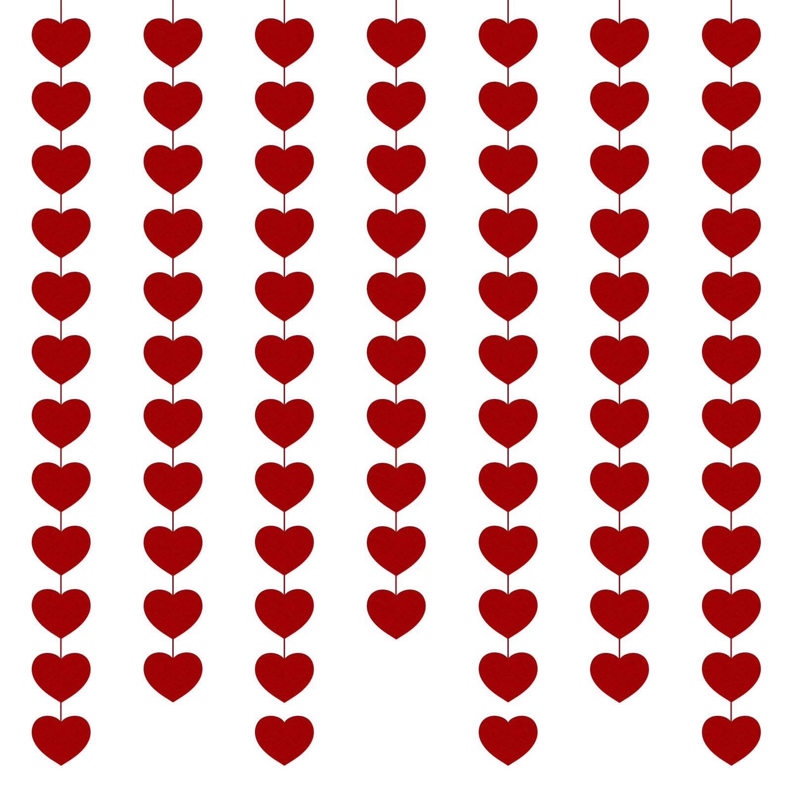 Valentinstag Deko Herz Girlande, 80er Set Rote Filz Herzen zum Aufhängen, DIY Romantische Herzgirlande Dekoration für Hochzeit, Jahrestag & Party