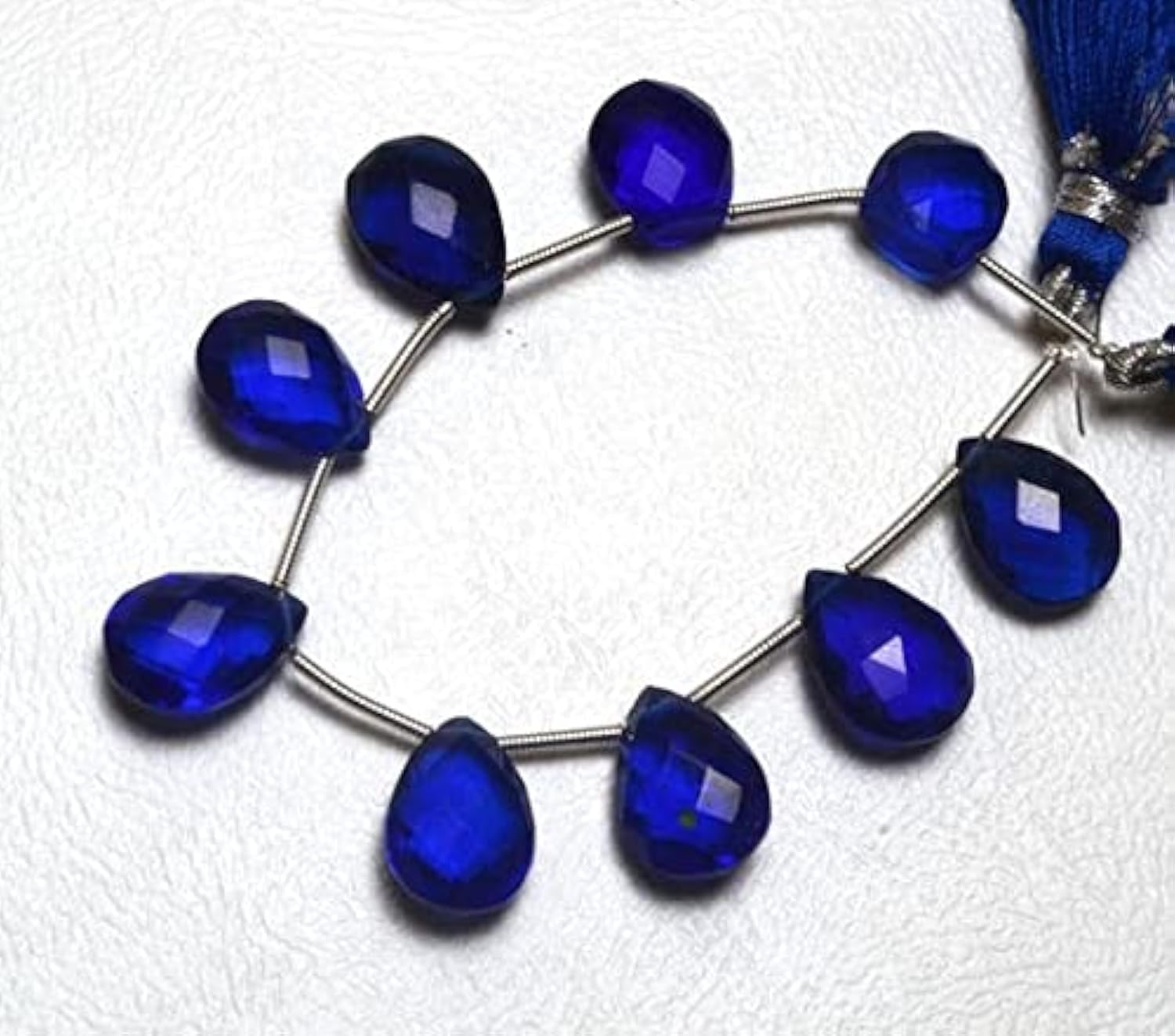 Perles kyanite bleue hydro quartz briolettes facettées de 10 à 14 mm pour enfilage