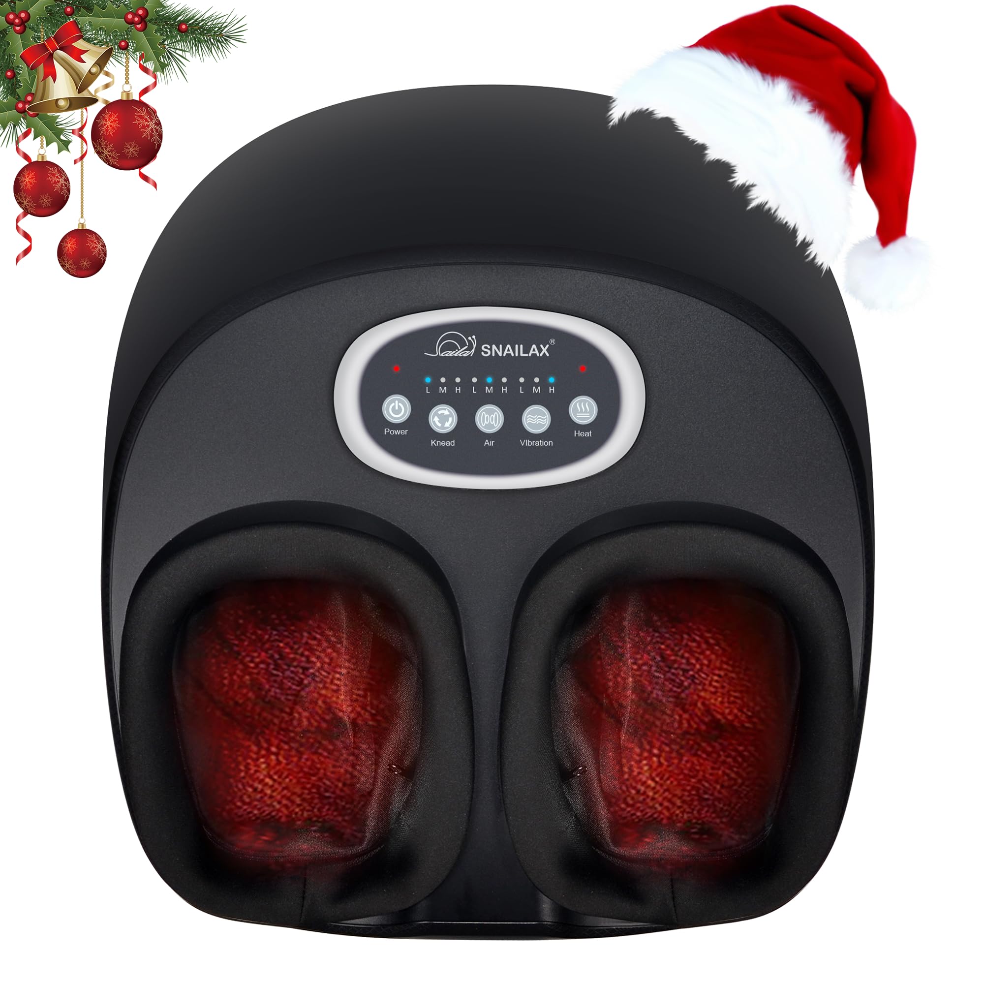 Snailax Shiatsu Foot Massager with Heat, FSA Eligible, Kneading, Compression, Vibration, Feet Massage Machine for Plantar Fasciitis, Neuropathy, Foot Warmer, Gifts for Women Men,Size 13