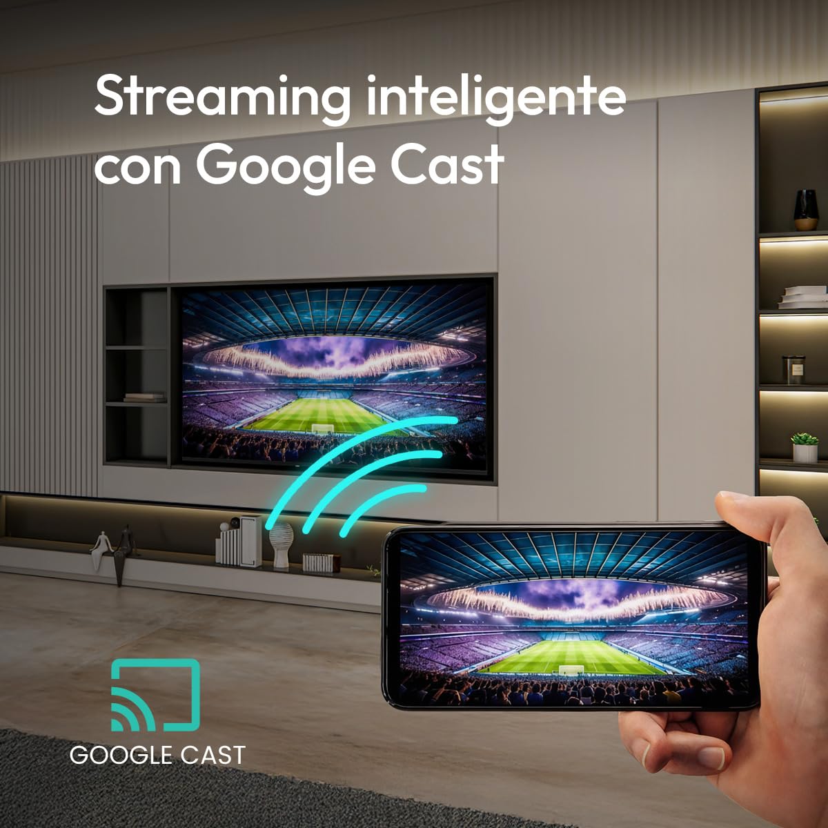 TESLA QLED Smart TV 40 Pulgadas Full HD Compatible con Google TV y Google Assistant - Dolby Audio, HDR, WiFi y Bluetooth, Apps y Chromecast Integrado, 3 HDMI, DVB-T2/S2/C, Color Negro - 5