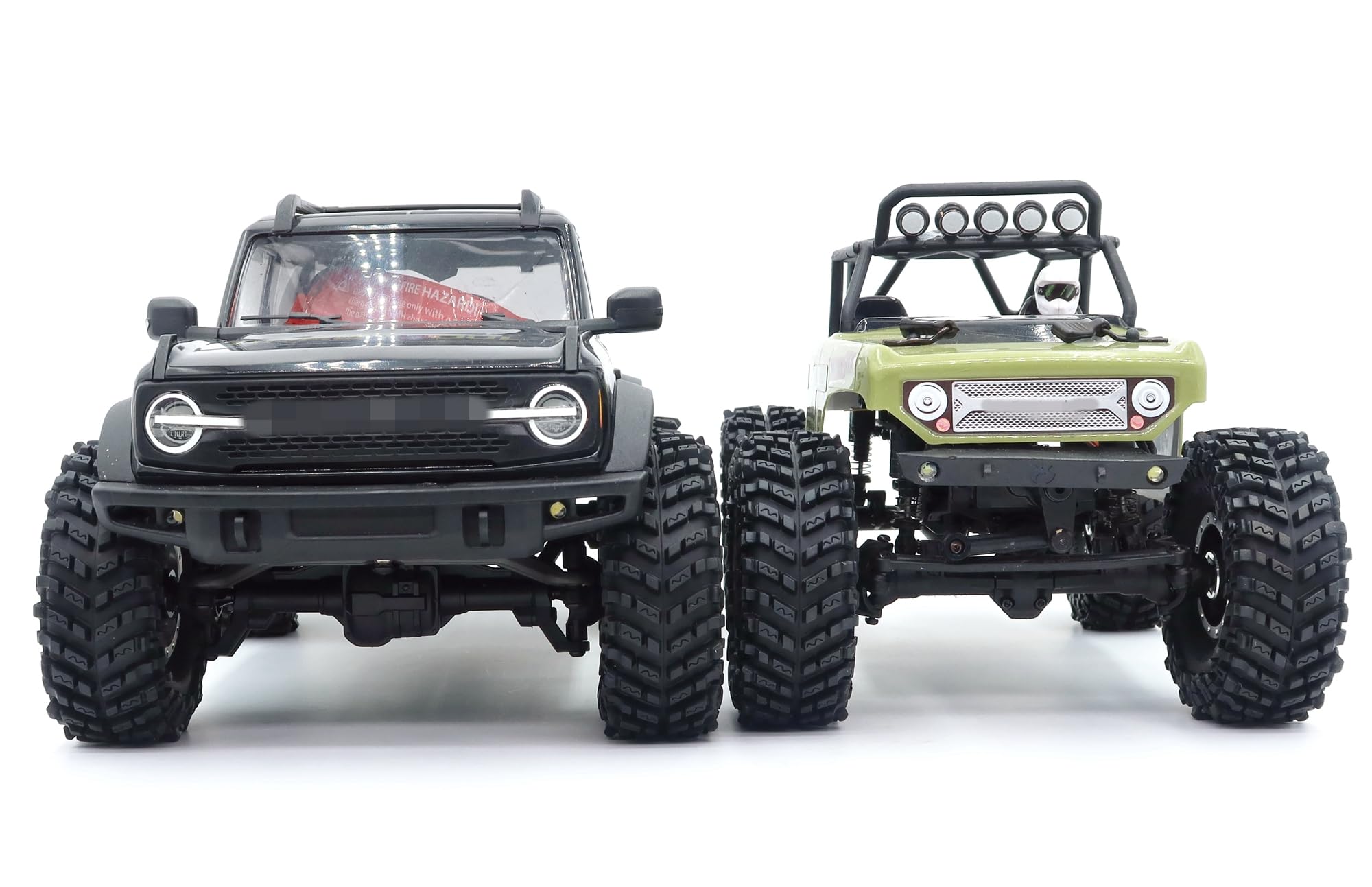 HOBBYSOUL 64mm 1.0 Tires & Beadlock Wheels For RC Crawlers - 7mm Hex, Adjustable Offset, Fits SCX24, TRX4M & More