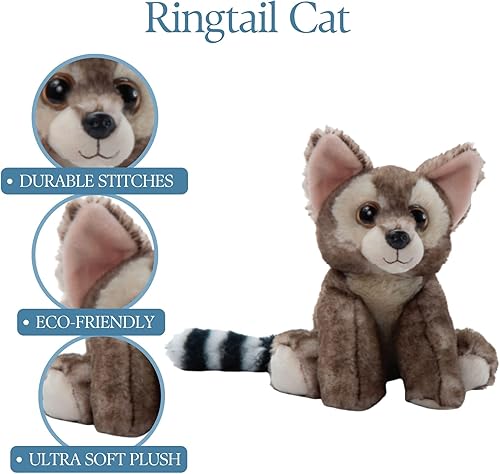 Miniatura 6 de The Petting Zoo Ringtail - Peluche de gato, regalos para niños, animales salvajes de la vida silvestre Onez, juguete de peluche de lemur, 12 pulgadas