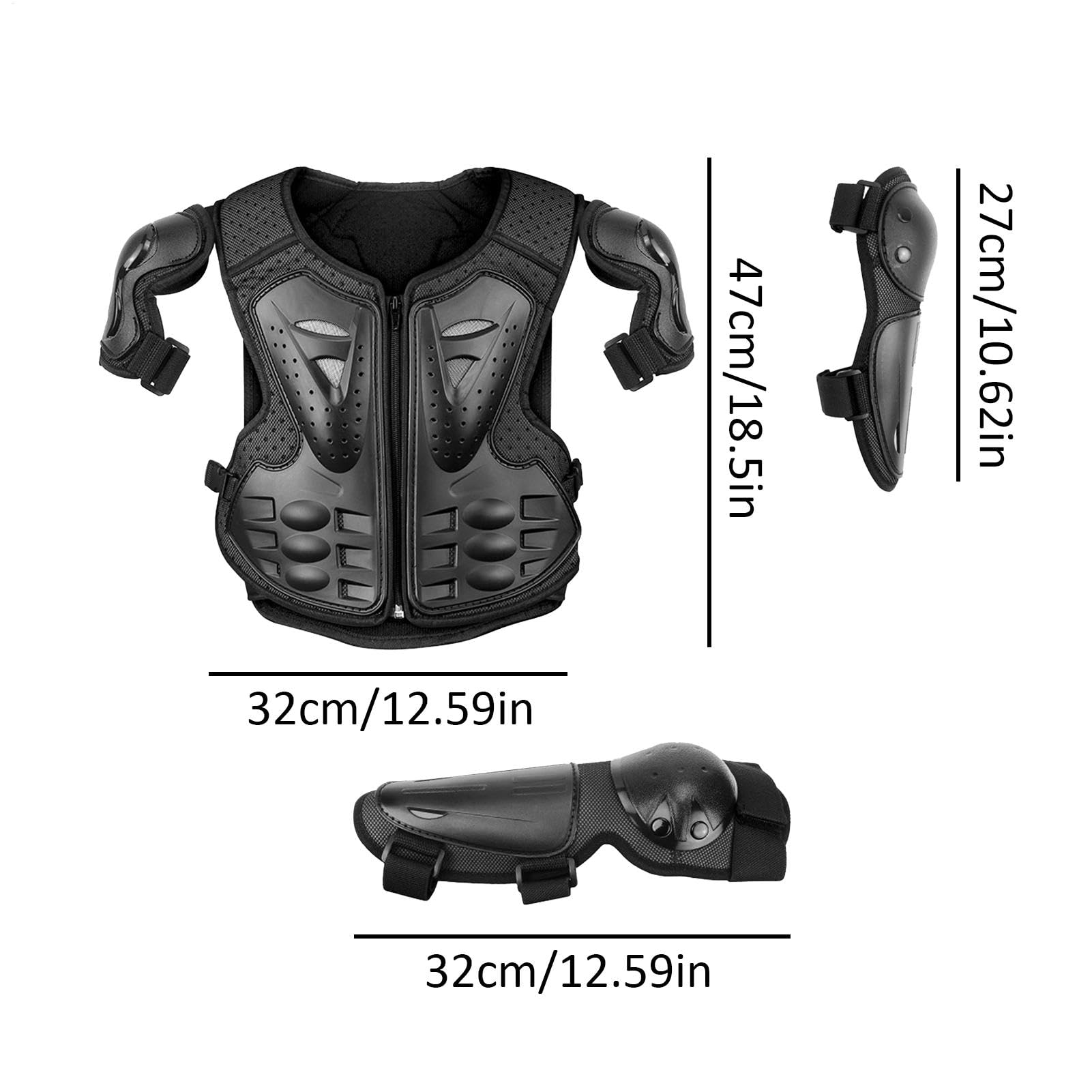 Brustschutz für Kinder Motocross - Körperschutz für Kinder Motorrad, Schmutzfahrrad-Ausrüstung | Kinderarmanzug mit Knie-Ellenbogen Arm- und Schulterschutz Sicherheitsausrüstung für