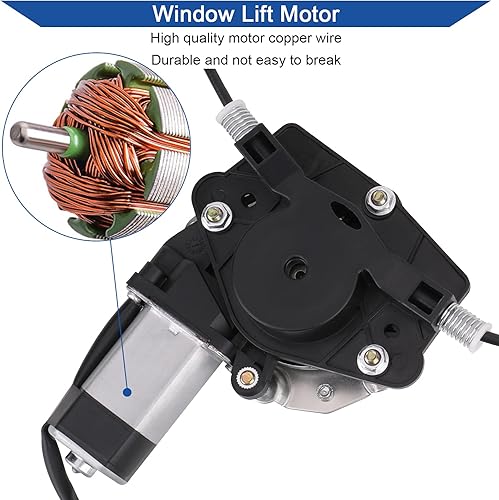 Miniatura 5 de Obaee Regulador de elevación de ventana eléctrica del lado del conductor y conjunto de motor compatible con Jeep Grand Cherokee 2001-2004 Reemplaza