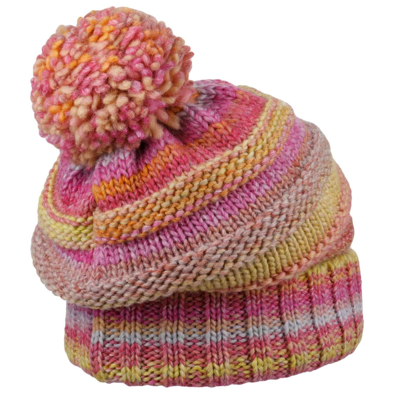 LIERYS Fauske - Gorro de punto con pompón, fabricado en Alemania, para hombre y mujer, otoño, invierno, color rosa, talla única