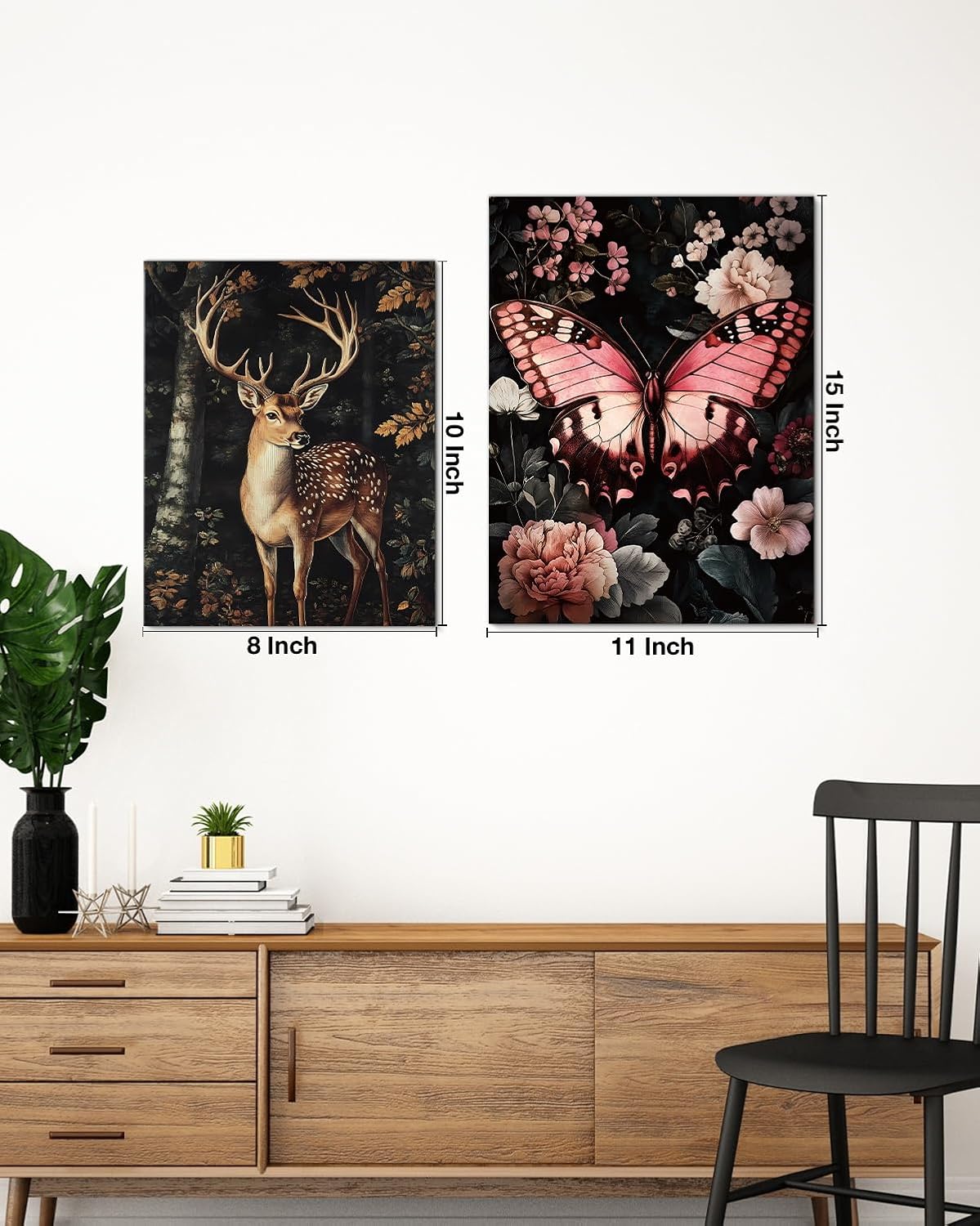 Aesthetic Deer Rustic Wall Art Decor Cottagecore Deer Picture Canvas Print Poster Dark Academia Framed Painting Wall Decoration for Home Farmhouse Living Room Bedroom Decor 8x10 Inch - Image 7