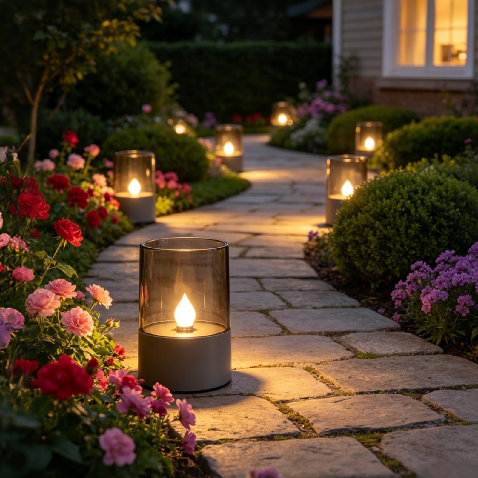 2 Stück Solar Kerzen Outdoor Teelichter LED Aufladbar Outdoor Kerzen mit Timer Wasserdicht Aufladbare Solar Teelichter Elektrisch Solarkerzen für Außen Wetterfest Garten Terrasse Balkon Deko (C)
