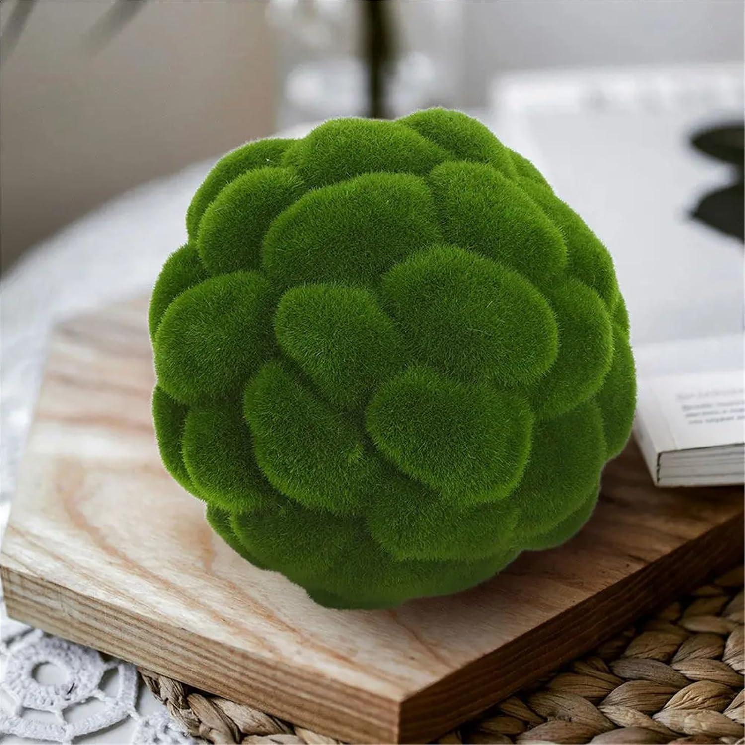 Artificial Moss Rocks Decorative 2 Pcs 10Cm Artificial Moss Rocks Faux Greenery Ball Low Maintenance Odorless Decorative Mossy Centerpiece for Indoor Outdoor