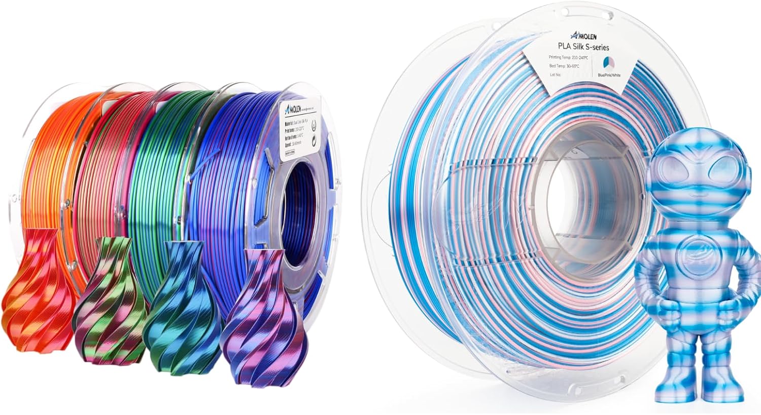 AMOLEN 3D Printer Filament Bundle, PLA Filament 1.75mm