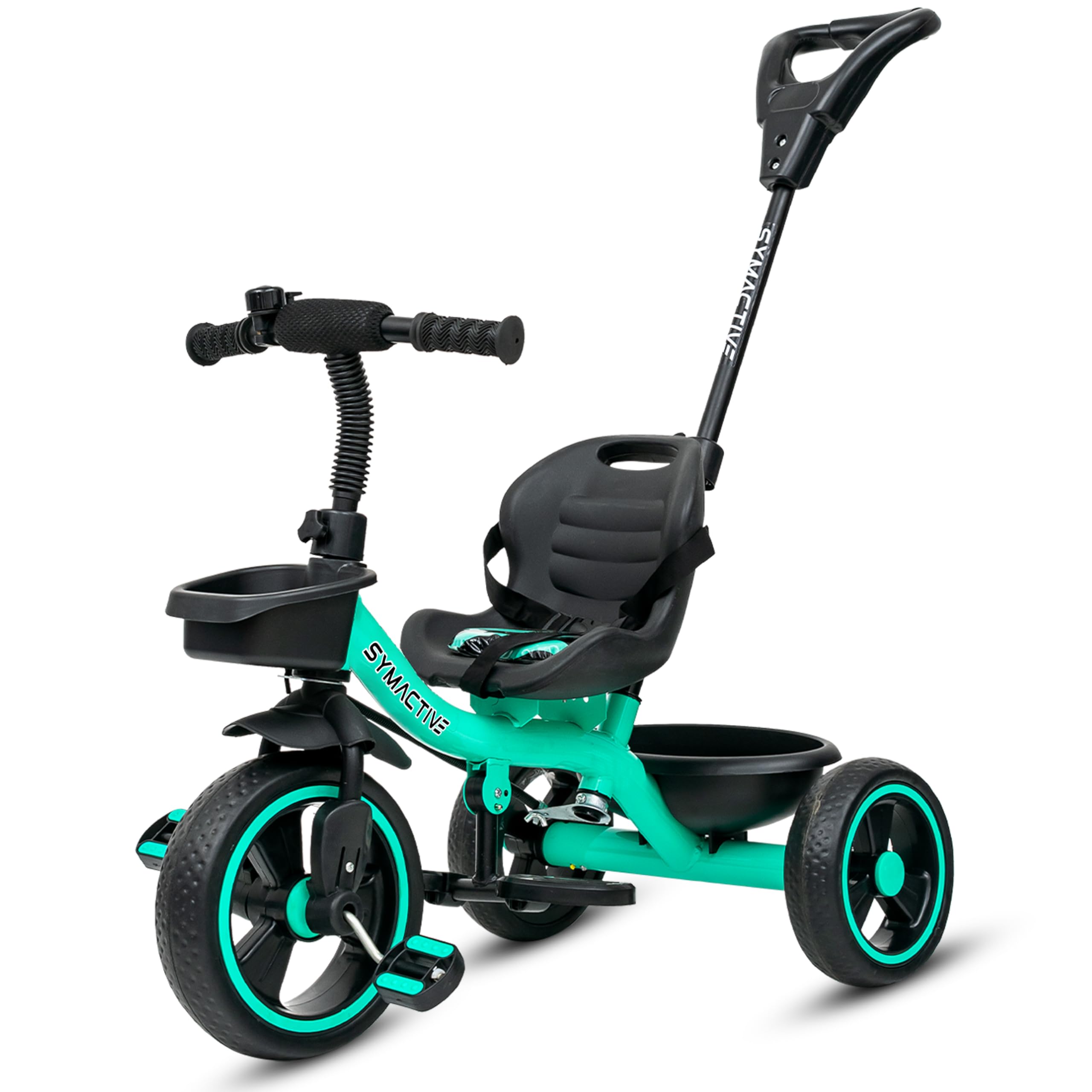 Sponsored Ad - Amazon Brand - Symactive Tricycle for Kids | Plug N Play | Baby Cycle with Parental Control, Eva Wheels, Bell, Seat, Belt & Basket | Kids Tricycle | 2+ Years Unisex | Weight Limit 25 Kgs (Ice Blue)