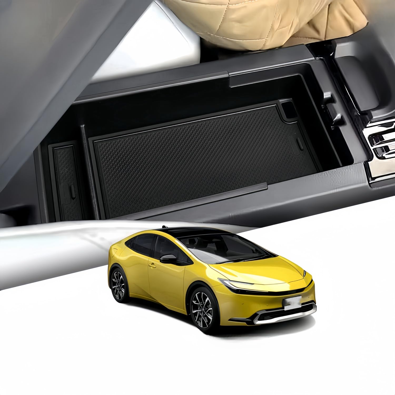 Console Centrale Compatible avec Toyota Prius 5 XW60 2023-2025 2026 Boîte de Rangement de Voiture, Boîte à Gants Accoudoir Organisateur Plateau Accessoires