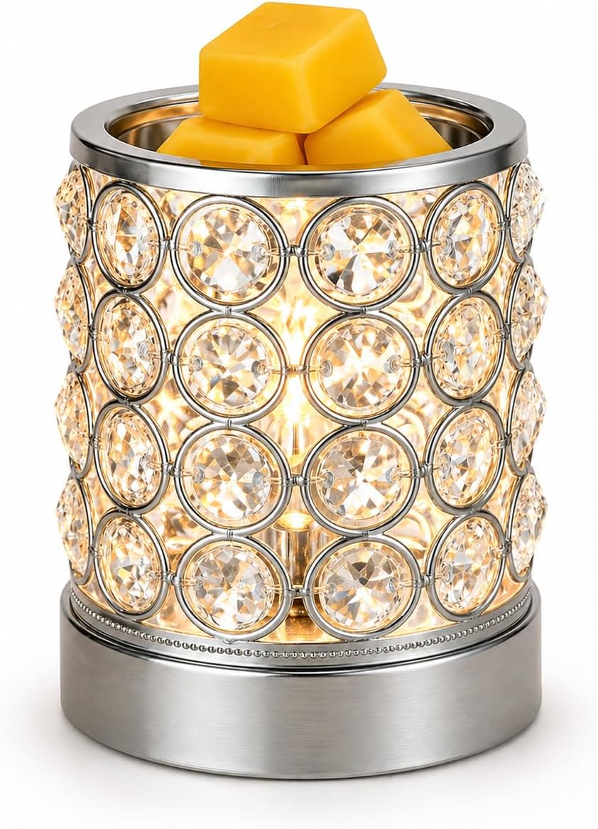 Calentador de cera Leyoue, calentador de cera de cristal con calefacción de bombilla | Calentador de cera eléctrico, quemador de cera para velas para decoración del hogar, derrite cubos de cera, libera fragancia, regalo ideal