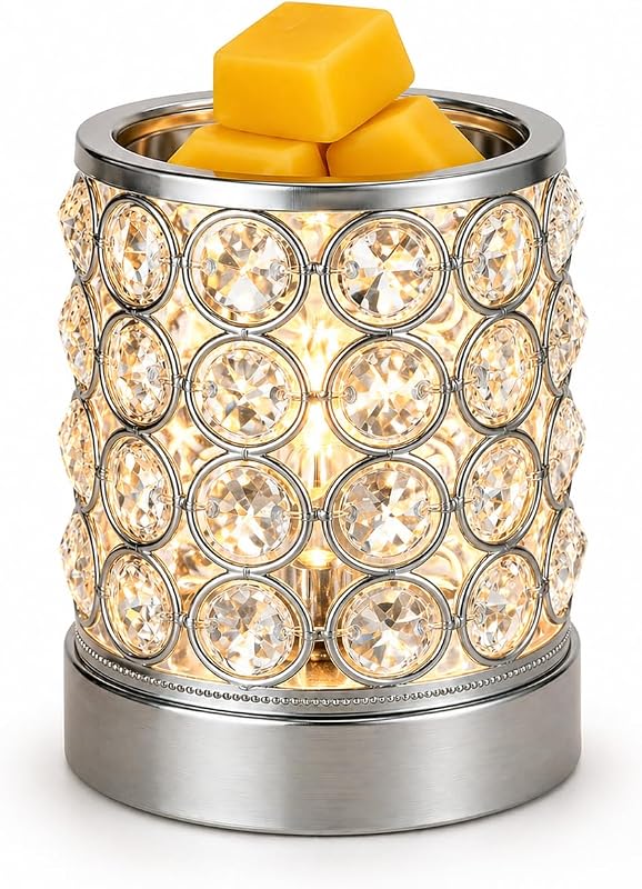 Calentador de cera Leyoue, calentador de cera de cristal con calefacción de bombilla | Calentador de cera eléctrico, quemador de cera para velas para decoración del hogar, derrite cubos de cera, libera fragancia, regalo ideal