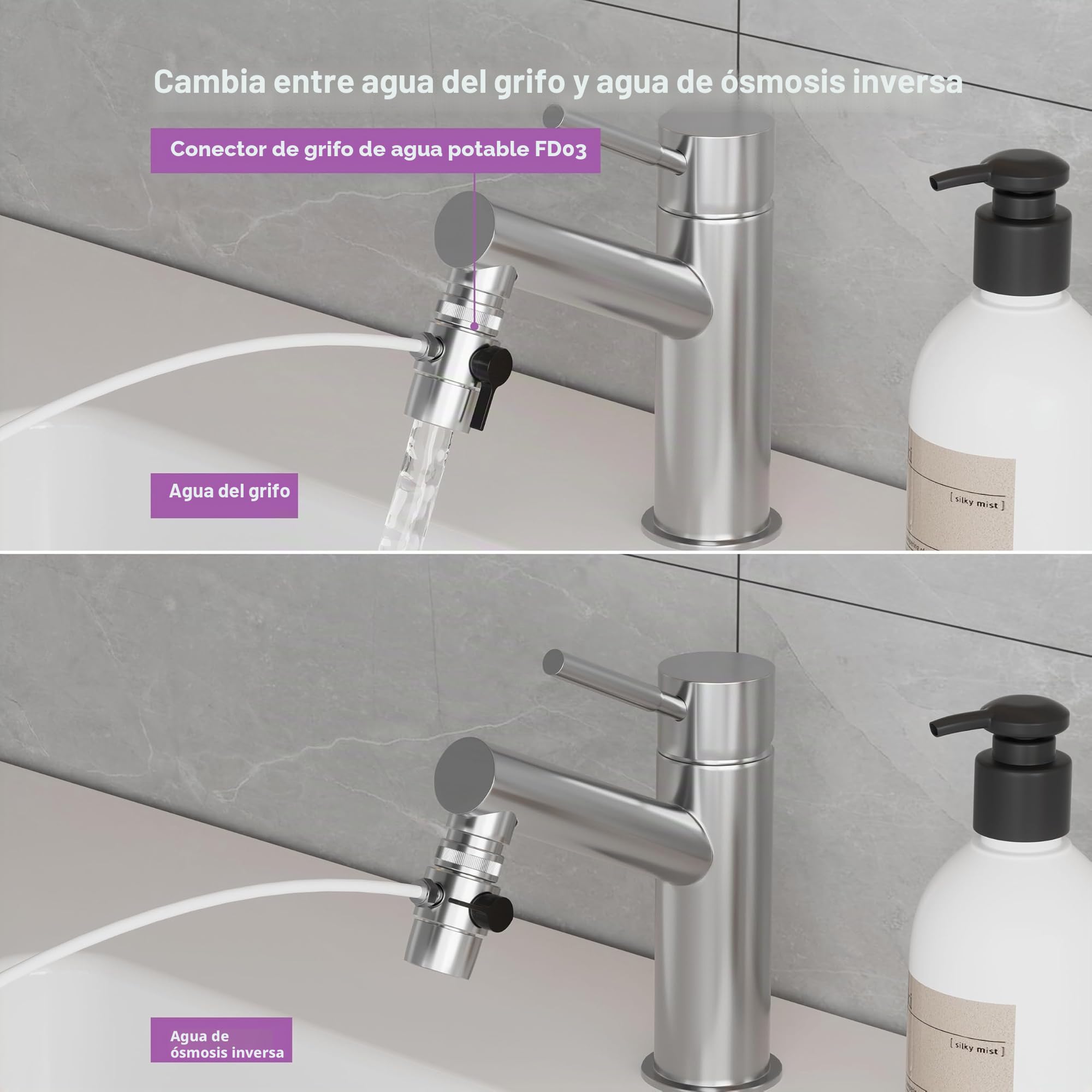Frizzlife BFRO100 - Sistema de ósmosis inversa para acuario, 3 etapas, sistema de filtración de agua potable RO con manómetro, compacto, 100 GPD