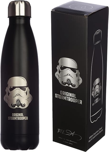 Officially Licensed The Original Stormtrooper Reusable Stainless Steel Hot & Cold Thermal Insulated Drinks Bottle 500ml - Black