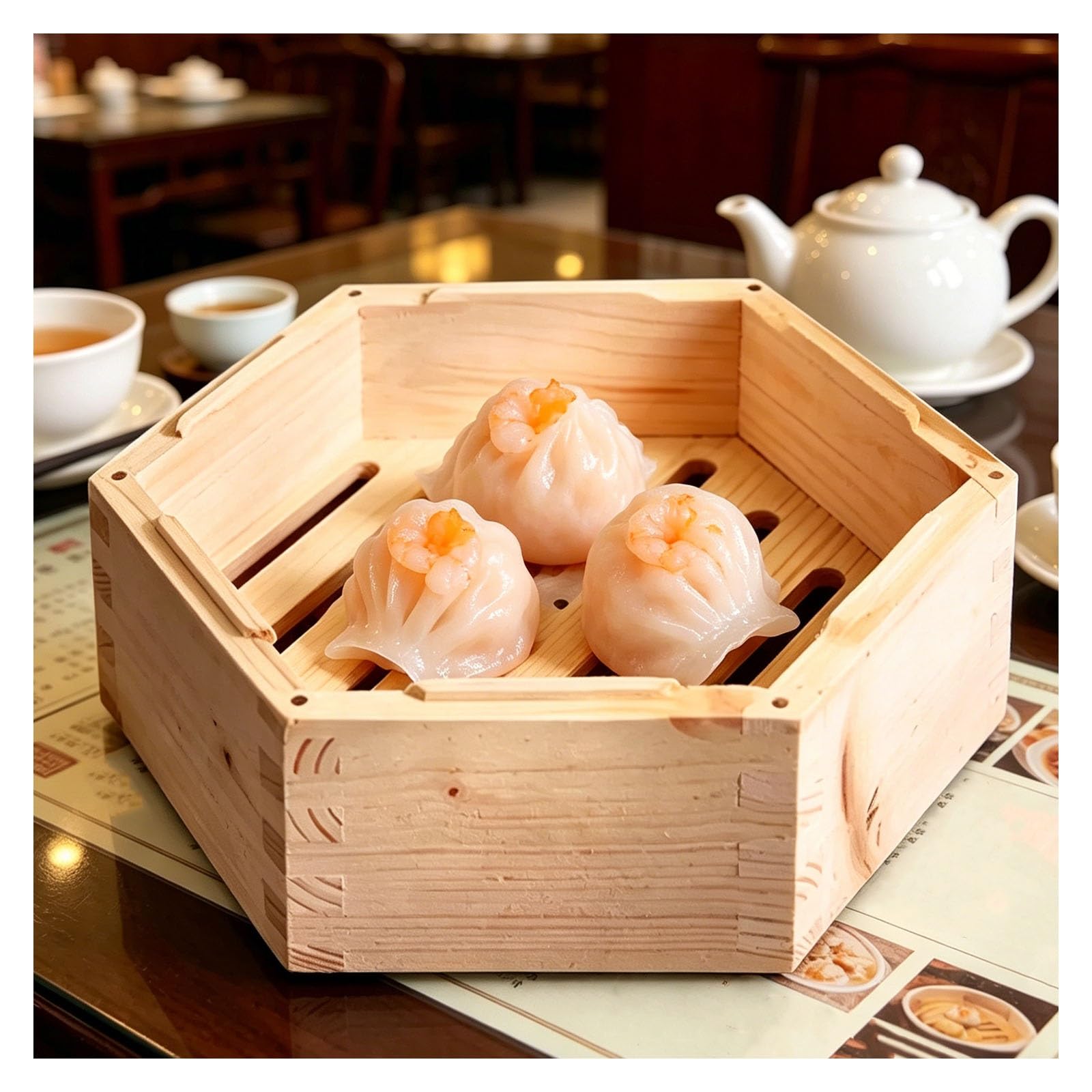 Cesta de hecha a mano con tapa, vaporizador de madera portátil de 3 niveles, vaporizador chino de bola de masa, for arroz y verduras Dim Sum