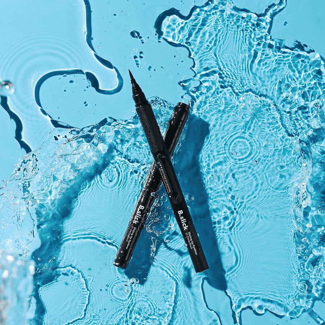 Bslick Waterproof Liquid Eyeliner Pen – No-Cap Slide-Up Design, Liquid Eyeliner for Daily Makeup, Smudge-Resistant, Long-Lasting