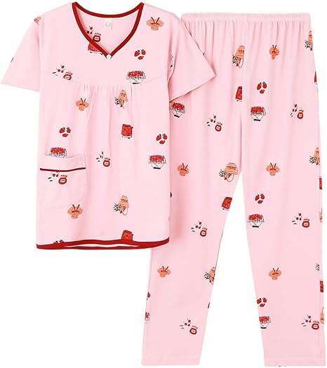 Amazon.com: STJDM Camisón, verano estampado floral pijama mujer talla grande  algodón ropa de dormir manga corta pijamas O-cuello ropa de dormir mujer  Pijamas L TM955 : Herramientas y Mejoras del Hogar