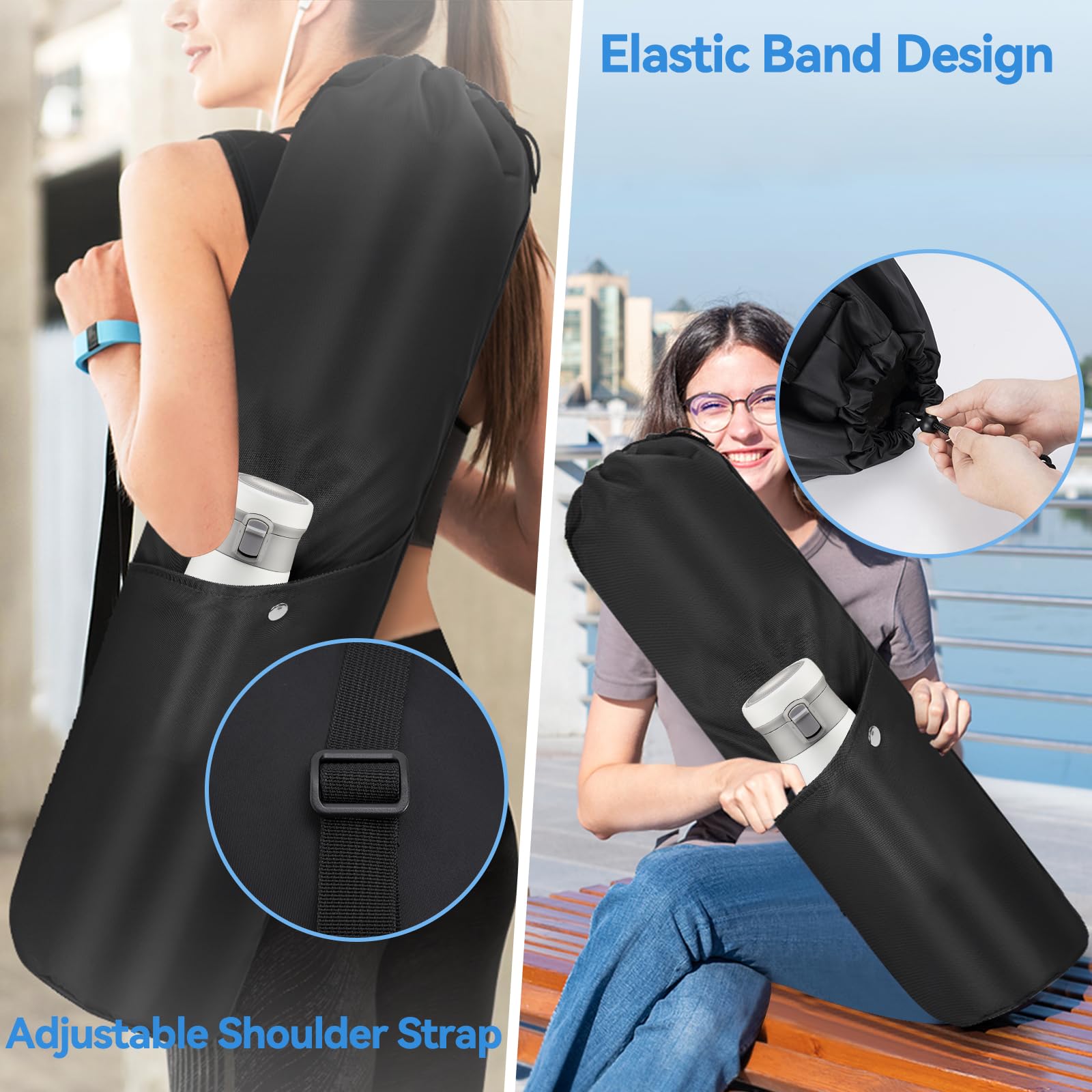 AKOZLIN Borsa da yoga con tasche di stoccaggio multifunzionali, impermeabile per yoga, con cinturino regolabile e palestra, classe, viaggio