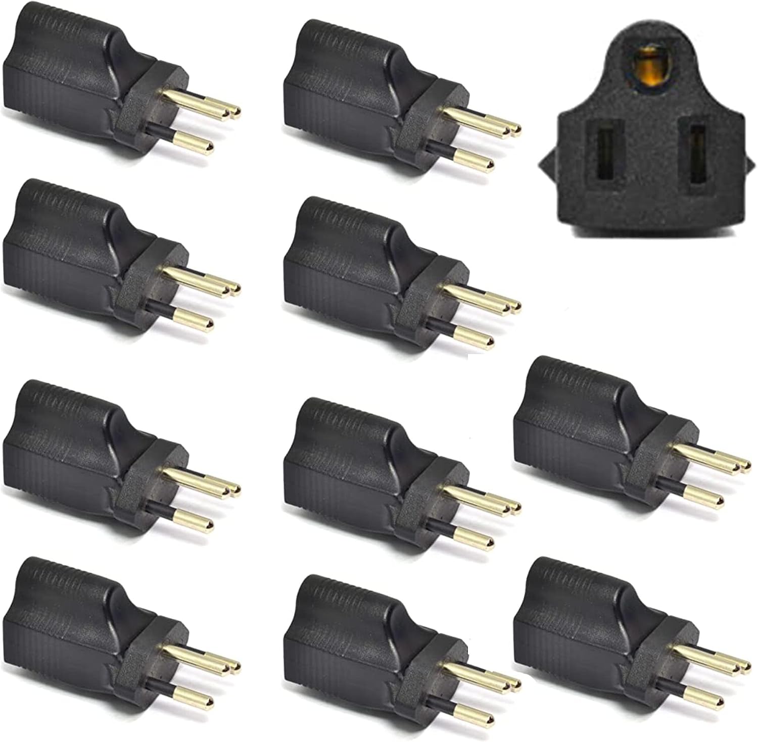 Ceptics Switzerland sev 1011 Travel Power Plug Adapter Accepts NEMA 5-15R - ETL Certified - Industrial Grade (IG-11A-10PK)