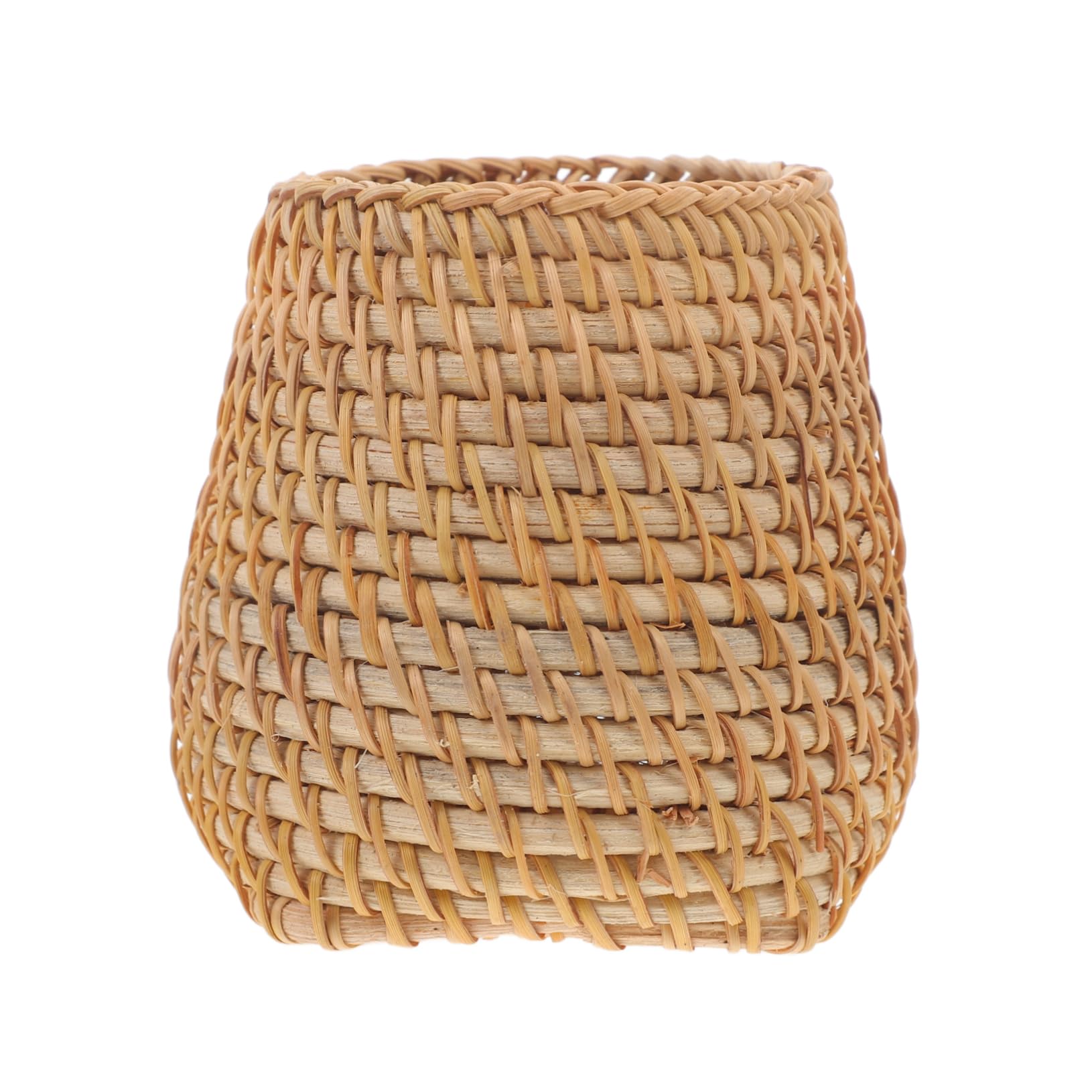 NUOBESTY 4 Pezzi Portapenne in Rattan Unico Portapenne da Ufficio per Scrivania Stile Naturale Rattan E Capacità