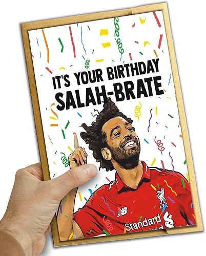 Miniatura 3 de Salah-brate Mohamed Salah - Tarjeta de cumpleaños para él y ella, divertida tarjeta de cumpleaños