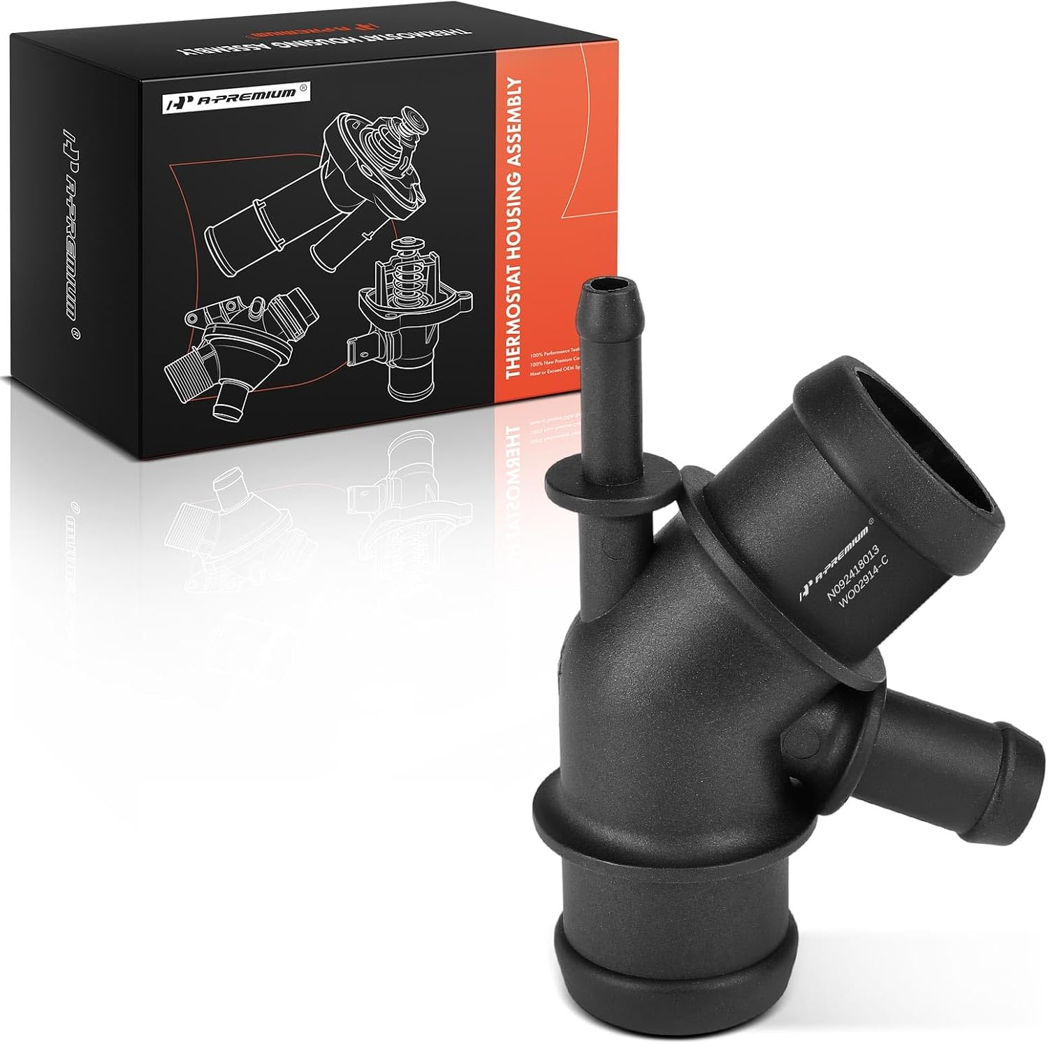 A-Premium Coolant Hose Flange Connector Compatible with Volkswagen, Audi - Jetta 1999-2004, Golf 1999-2004, Beetle 1999-2000, TT 2000-2006, TT Quattro 2000-2006