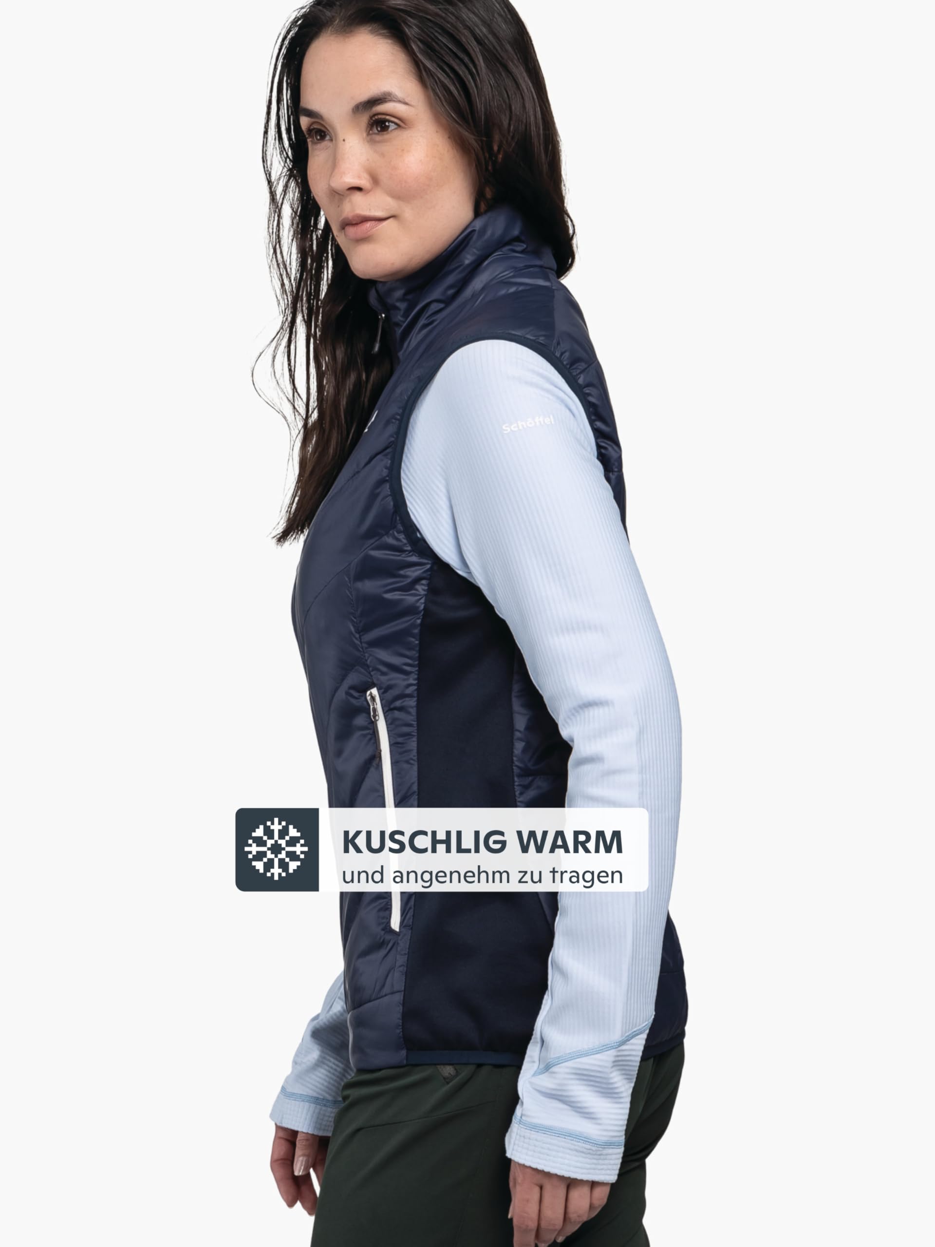 Schöffel Damen Hybrid Vt Style Cascata WMS windabweisende komprimierbare Funktionsweste gefütterte Outdoorweste recycelte Wattierung