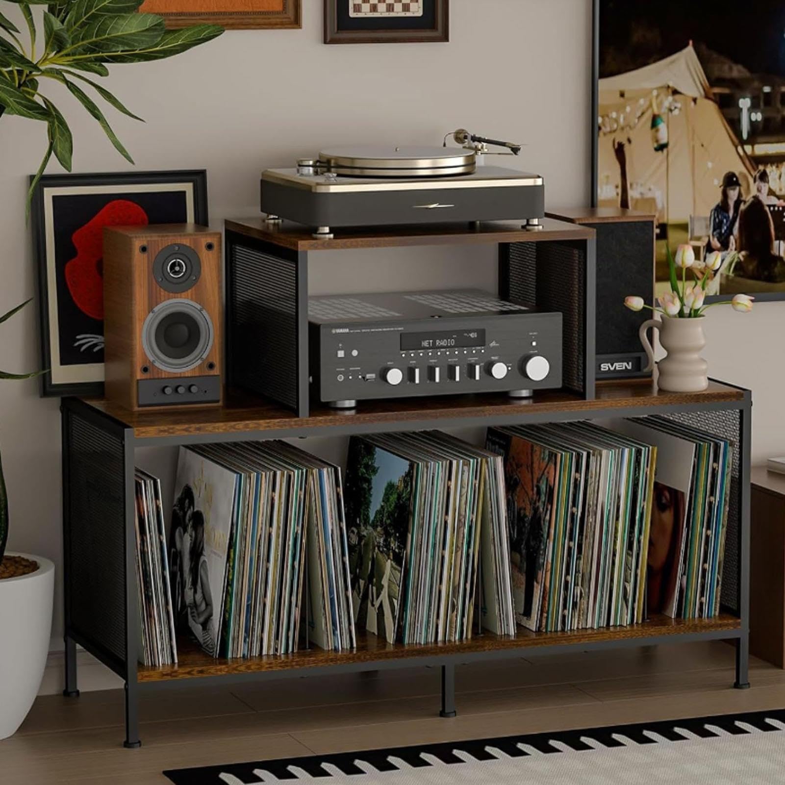 Soluzione di Archiviazione Giradischi CD e Stereo, Multimediale Regolabile