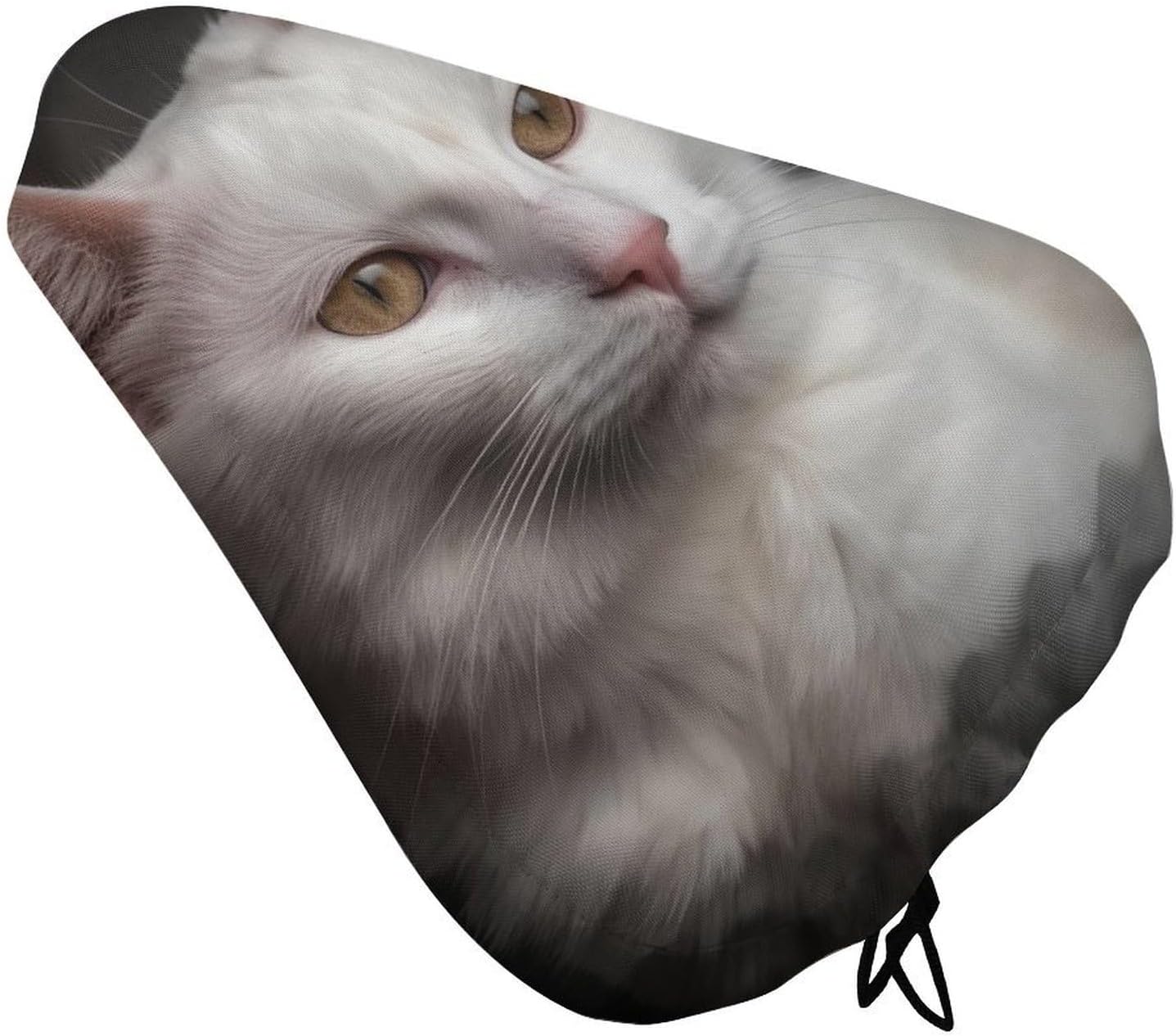 Cat Sitting Waterproof Bike Seat Cushion with Drawstring for Women Men Soft Padded Bicycle Seat Cover for Comfort Wide Road Bike Saddles Universal Fit for Mountain Exercise