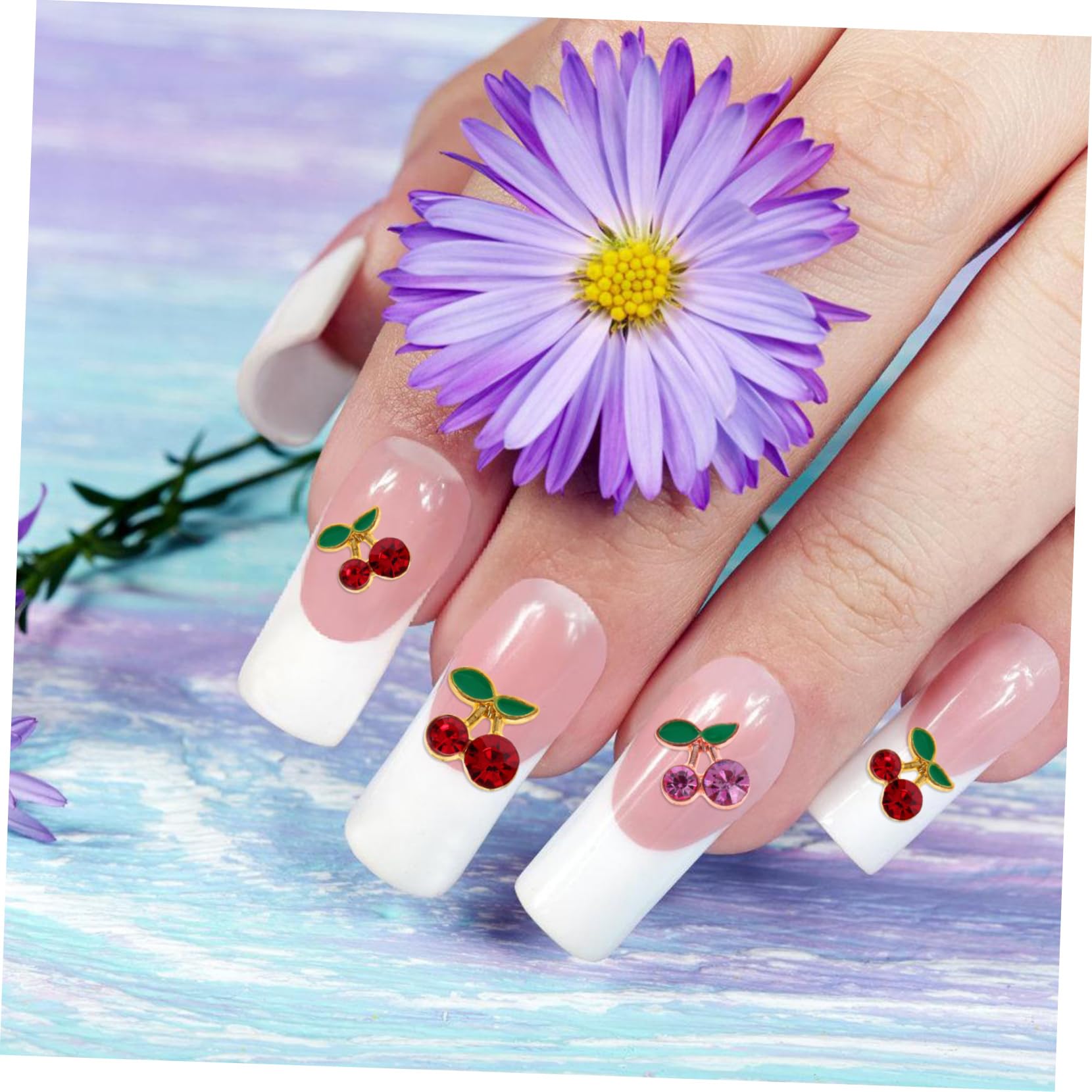 SHERCHPRY 5 Set Ciondoli Per Unghie Decorazioni Per Nail Art Con Ciliegie Per Manicure E Te Per Unghie Con E Pezzi*5