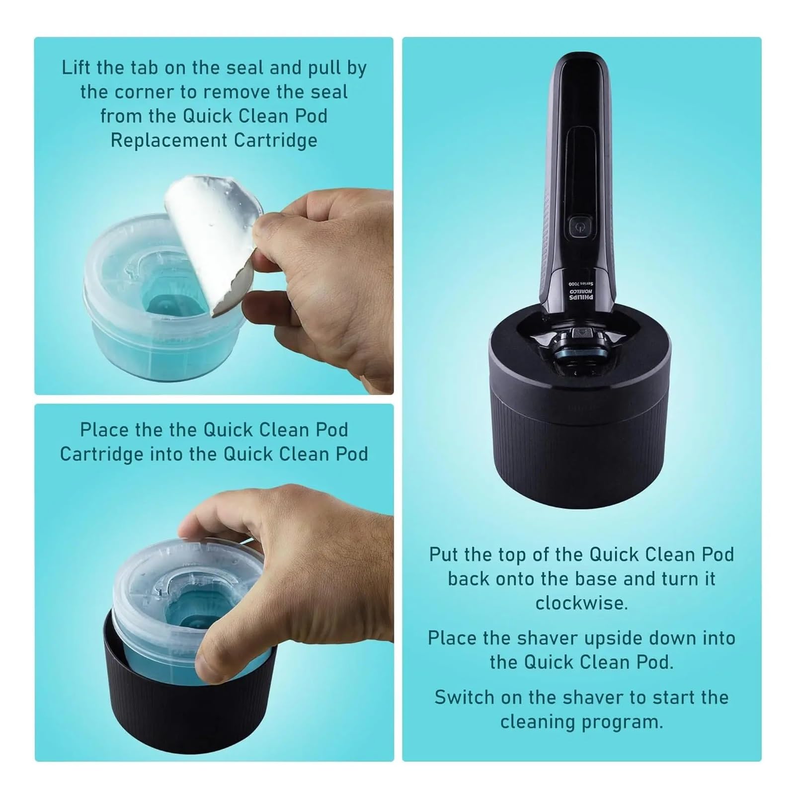 Cartucho De Repuesto Quick Clean Pod, Solución De Limpieza De 160 Ml