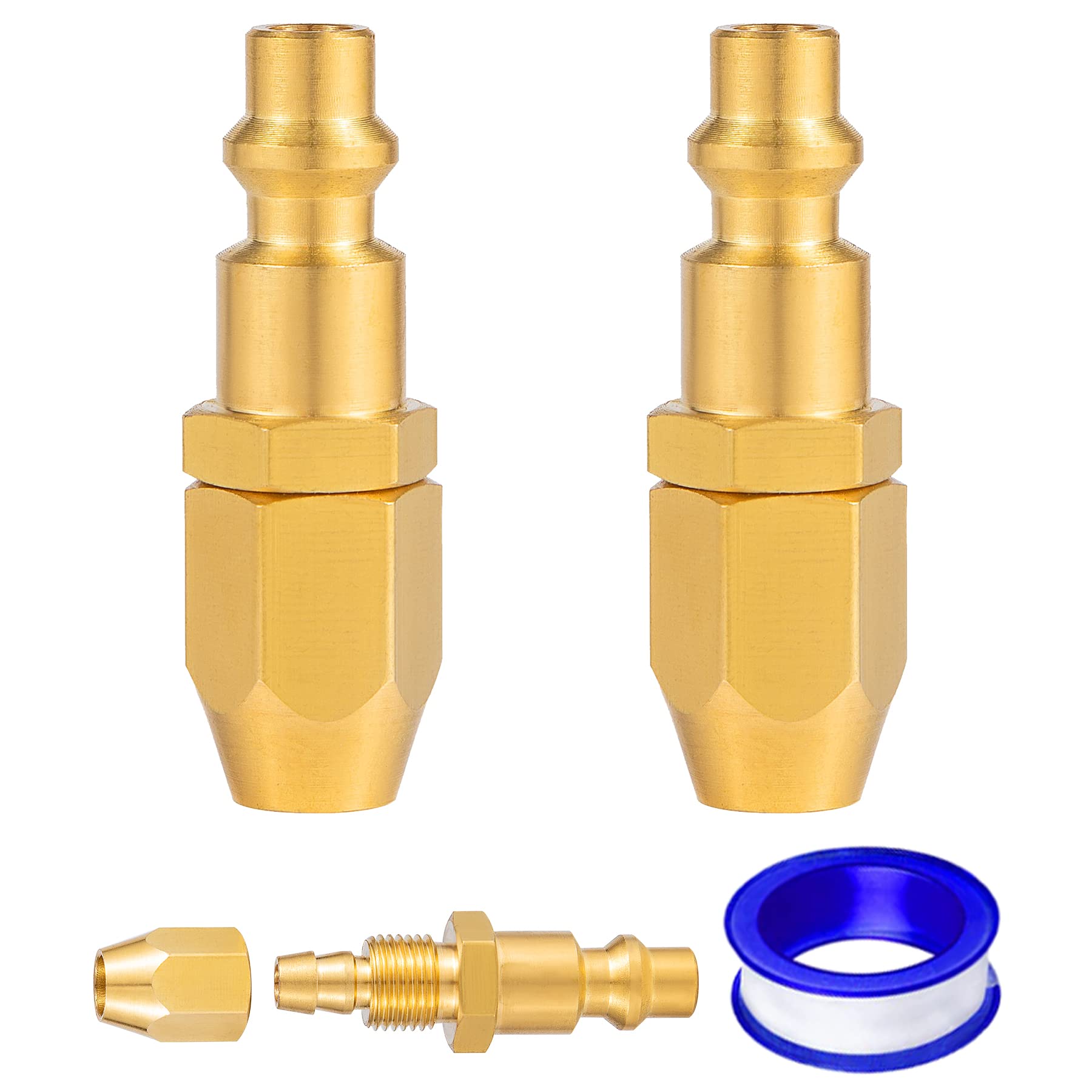 Conector de latón de 1/4 para manguera de poliuretano de dos piezas reutilizables