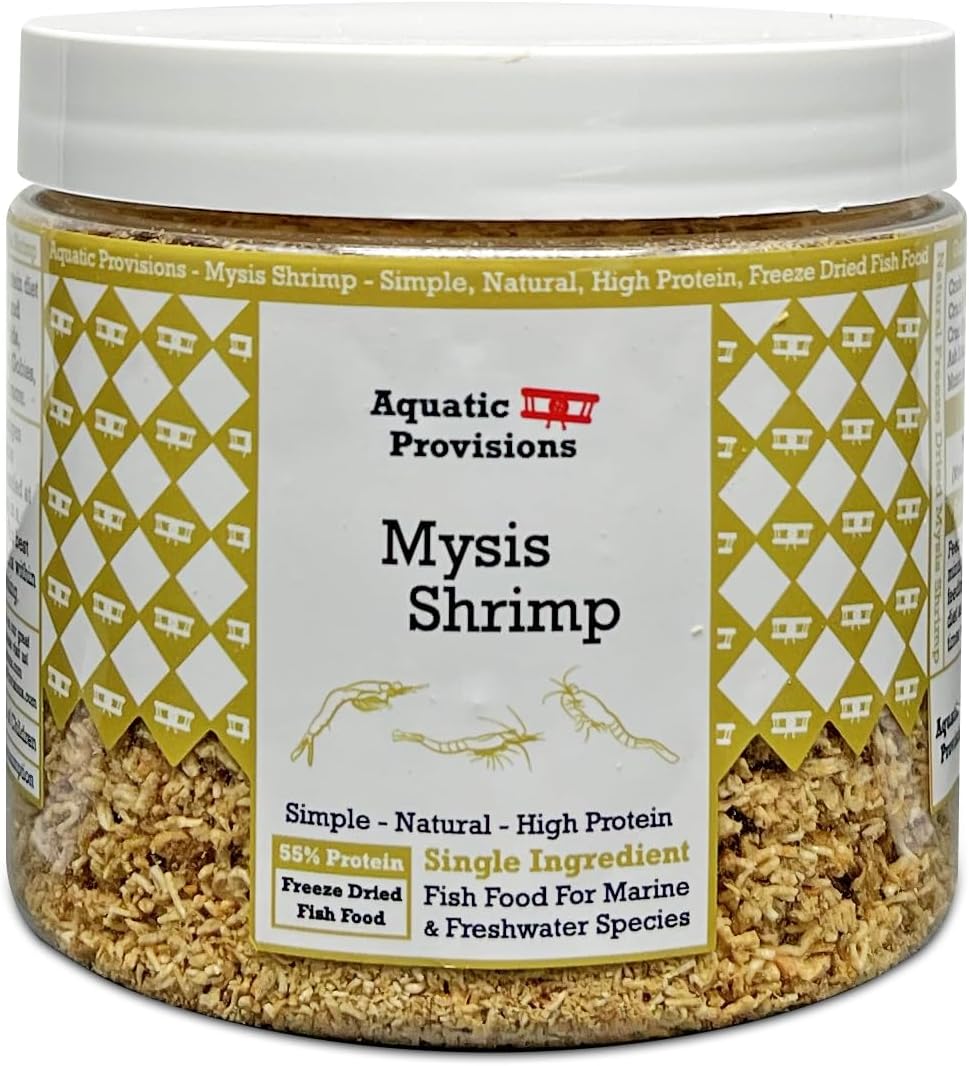 Aquatic Provisions Mysis Fish Food 2.5 oz, Freeze Dried, for Freshwater and Marine Aquarium Fish