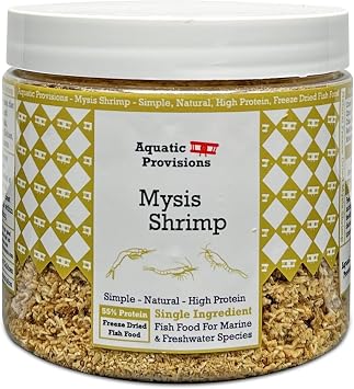 Aquatic Provisions Mysis Fish Food 2.5 oz, Freeze Dried, for Freshwater and Marine Aquarium Fish