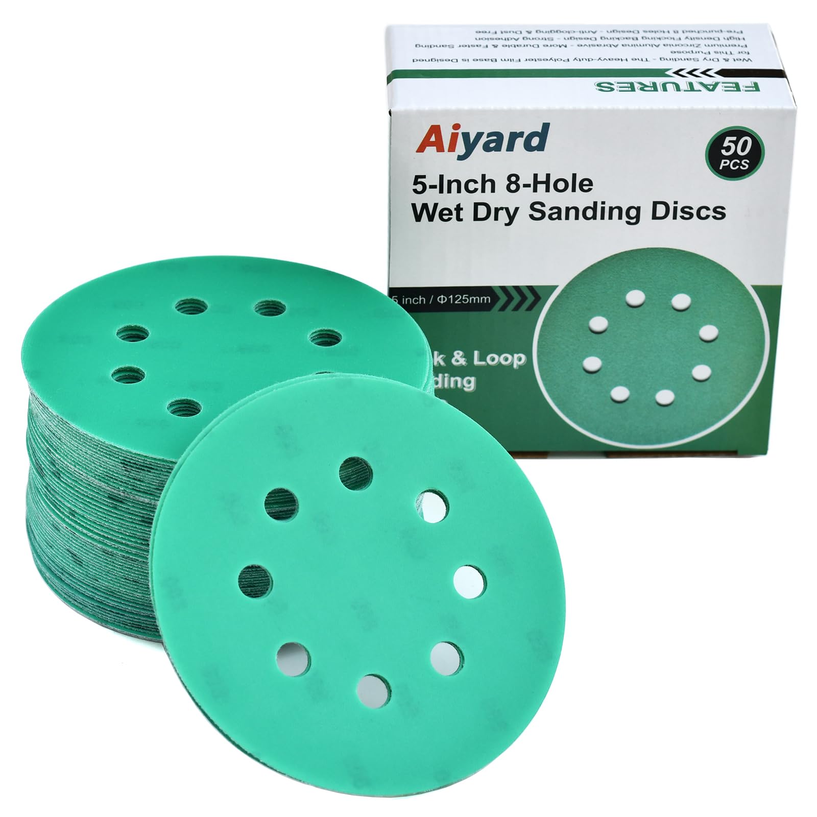 5-Inch Sanding Discs - 50 Pack (220 Grit) -8