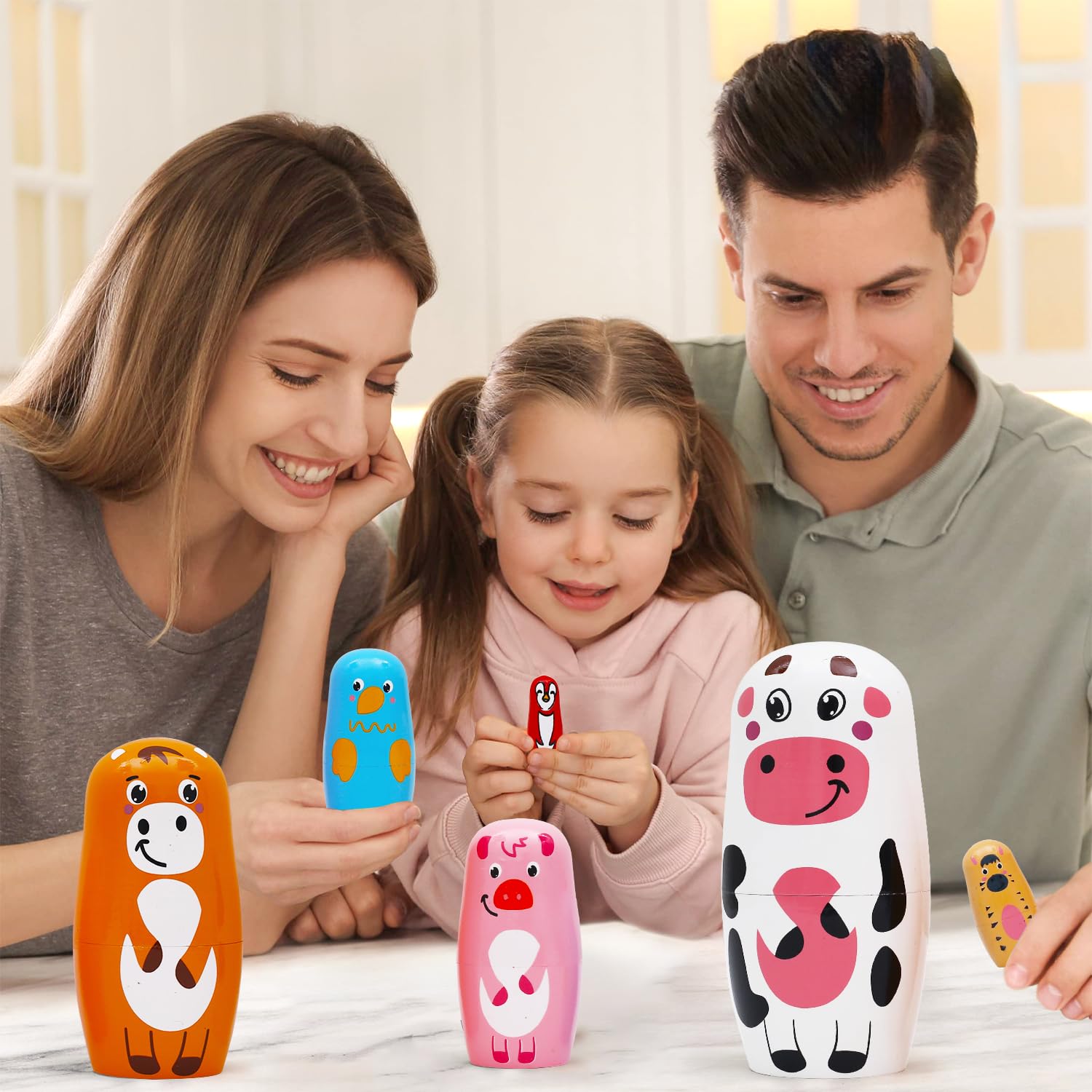 Hailerio Poupées Gigognes Russes | 6 Poupées Russes en Bois | Décoration d'halloween pour, Bébé, Garçons, Filles, Amis, Adolescents, Adultes et Fêtes d' anniversaire