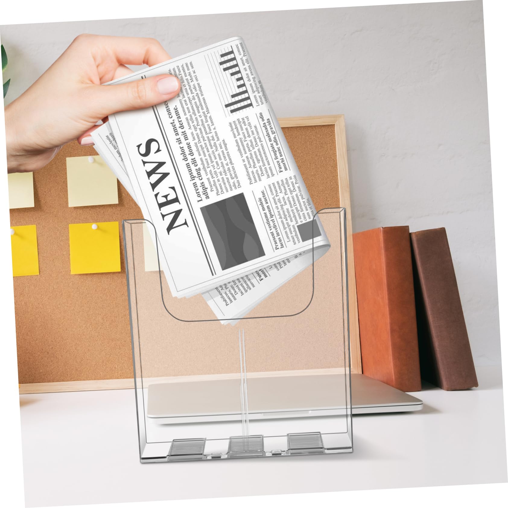 Uonlytech 2piezas Soporte De Carpetas De Pared Acrílico Transparente Organizador De Archivos Para Oficina Revistero Tornillo y Adhesivo